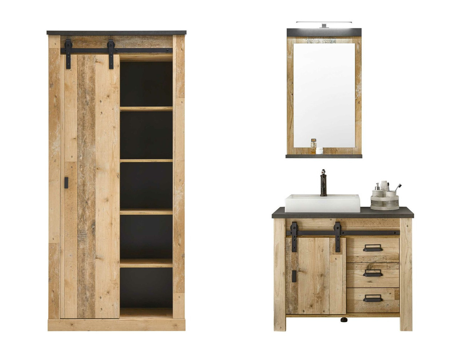 Ensemble de salle de bain Cirtale 139 (Arbre âgé + Anthracite)
