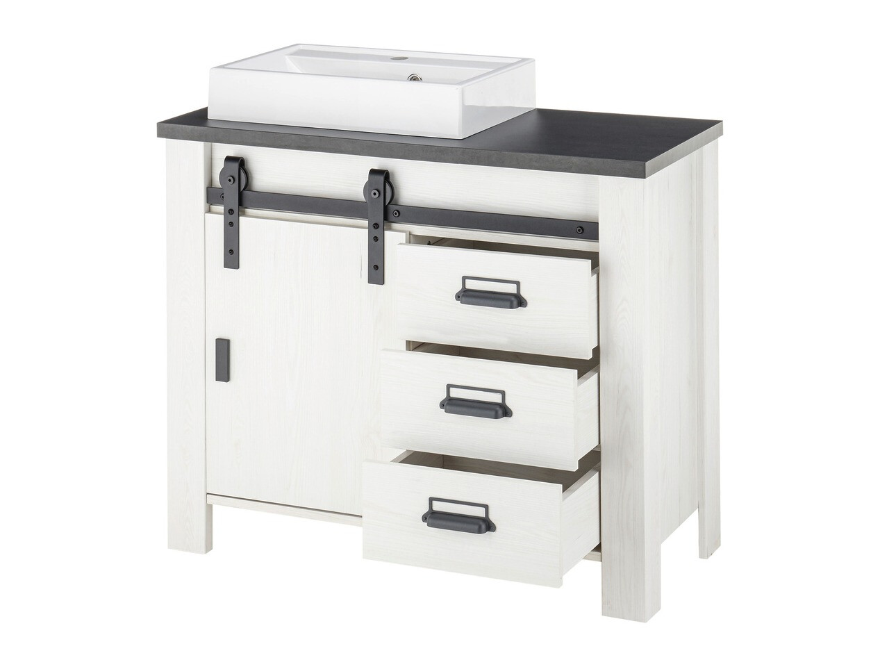 Ensemble de salle de bain Cirtale 139 (Pin blanchi + Anthracite)