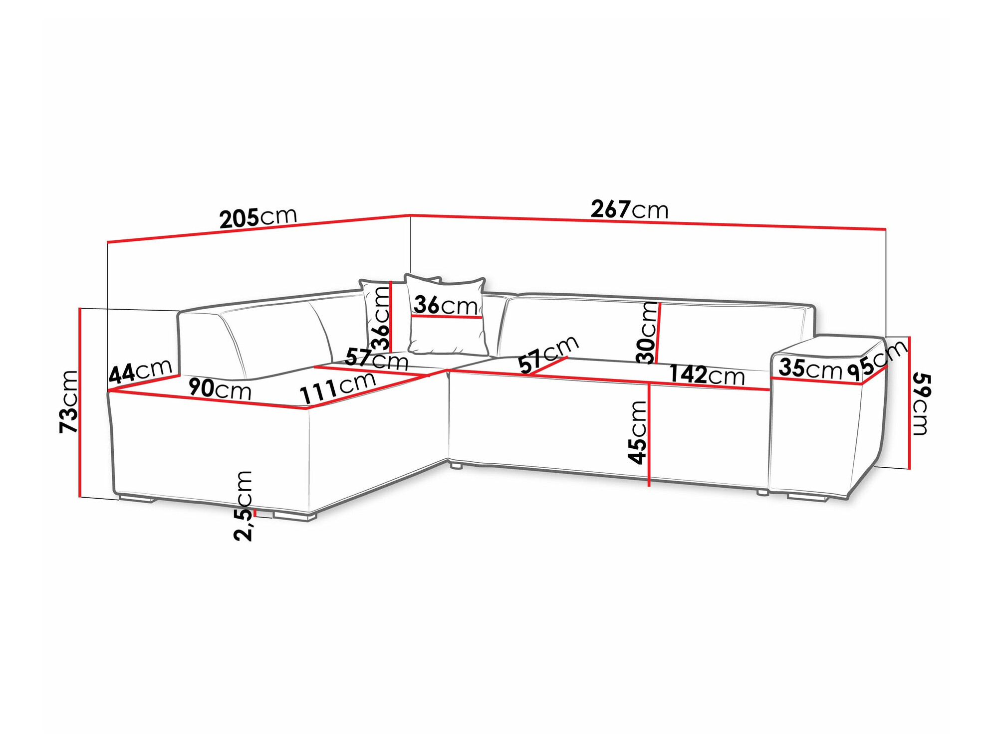 Canapé d'angle Comfivo 289 (Coral 75)