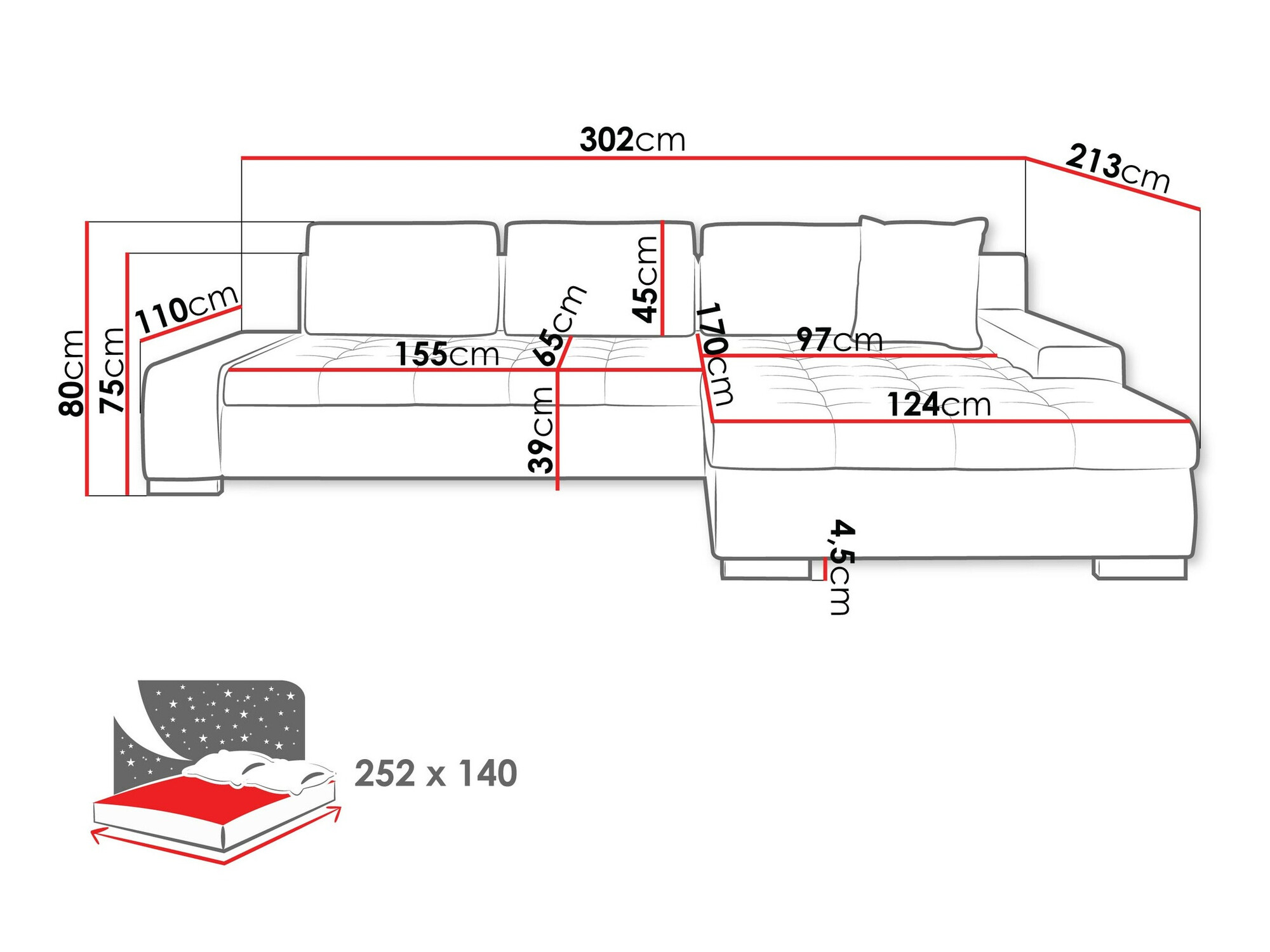 Canapé d'angle Comfivo Nitor II (Clara 215.19)