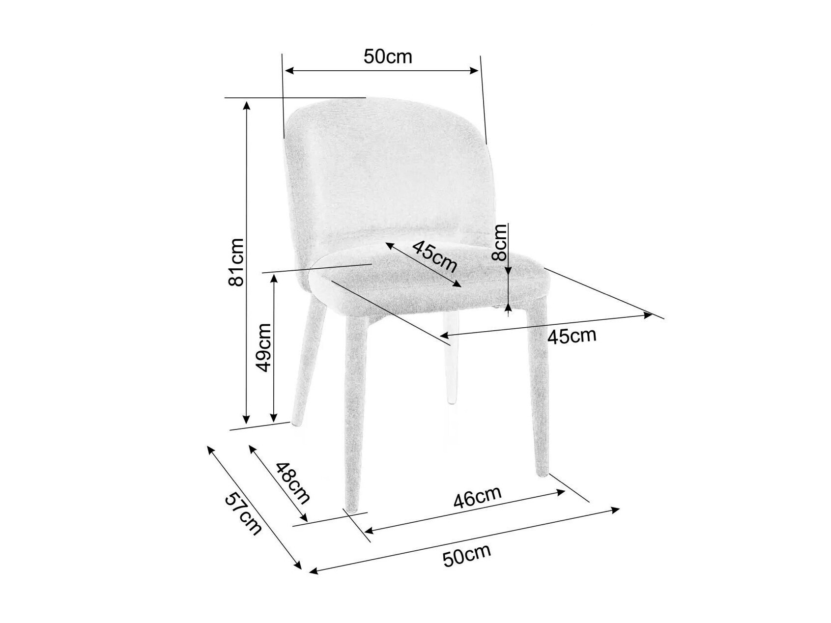Chaise Detroit 742 (Gris clair)