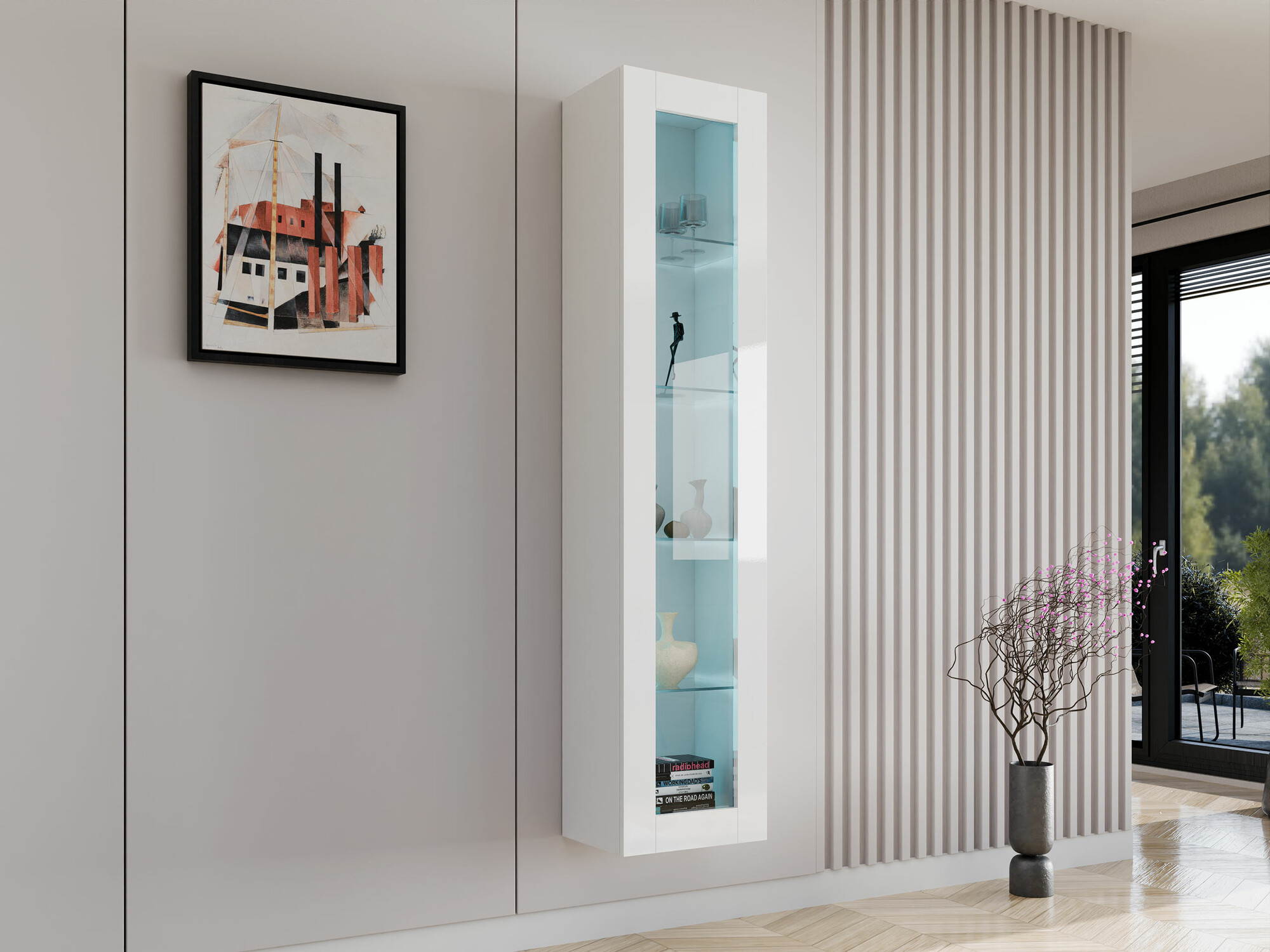 Étagère murale Vilrin IV (Blanc + Blanc brillant)