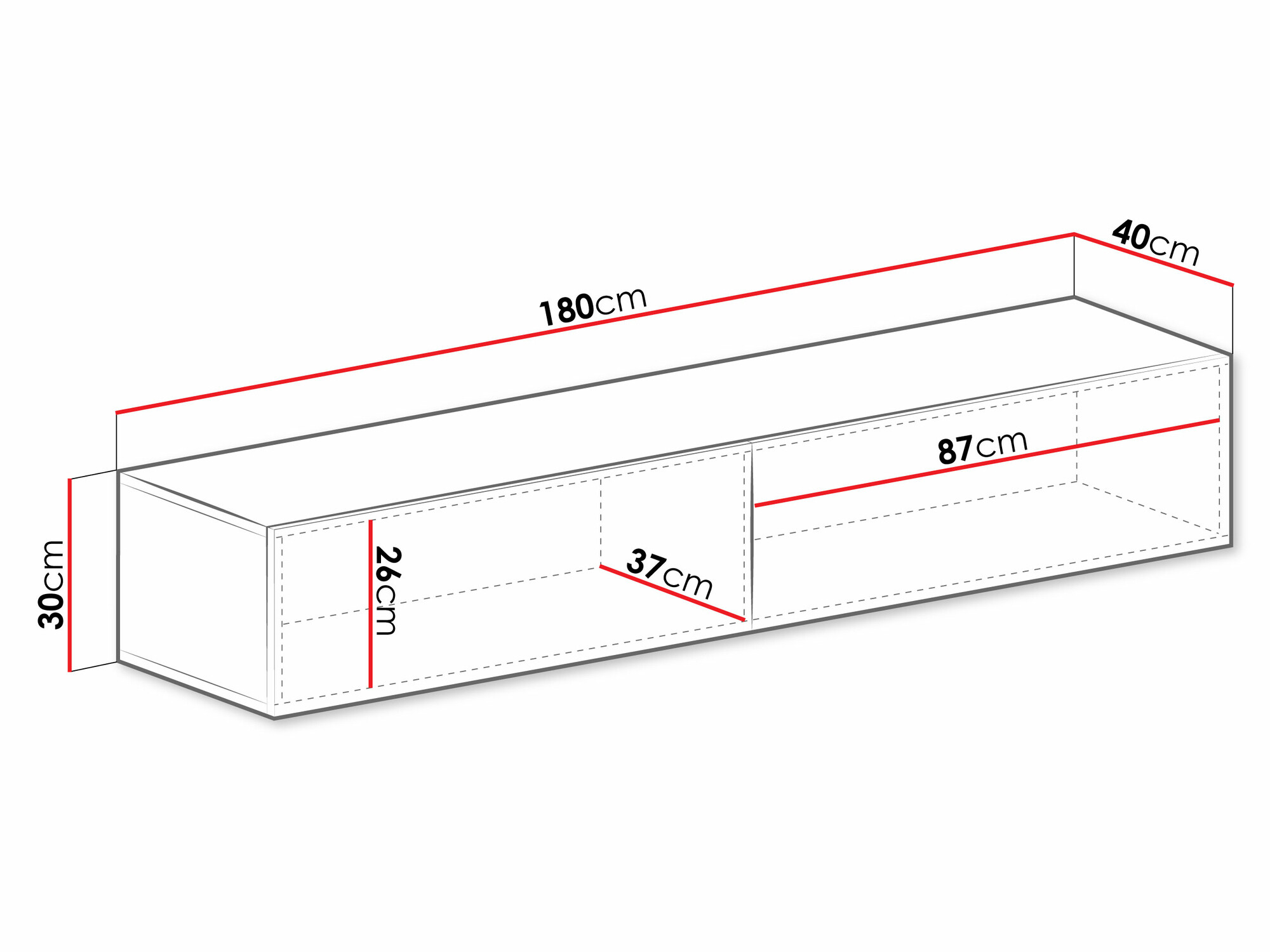Meuble TV Vilrin I (Blanc + Blanc brillant)