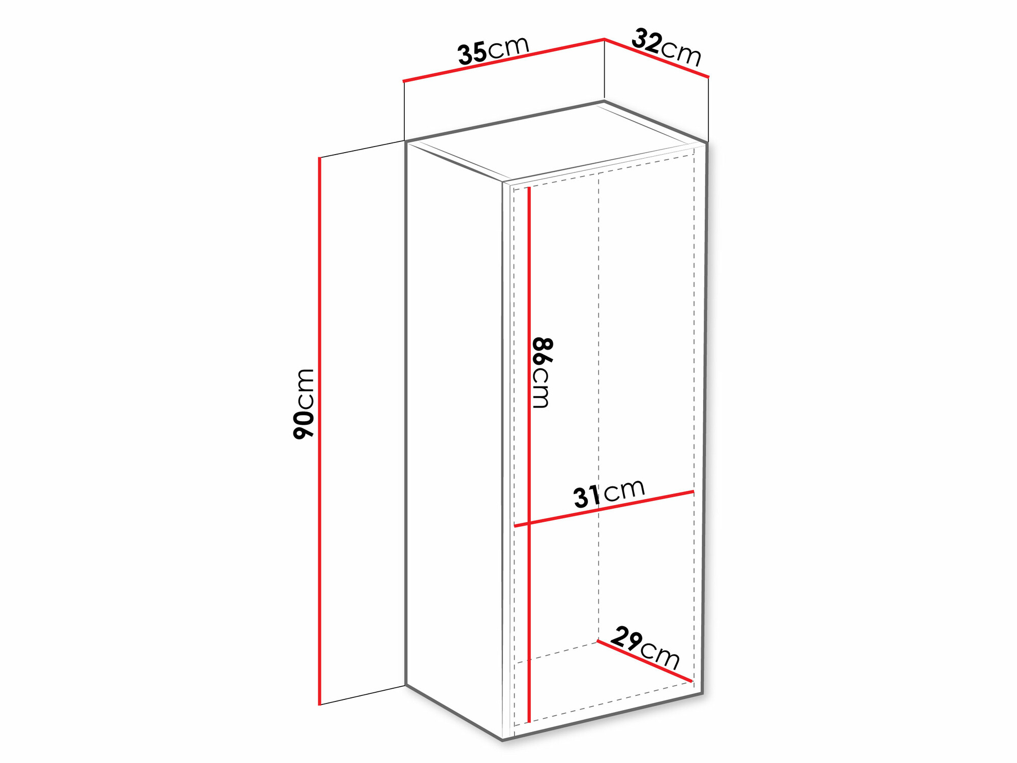 Armoire murale Vilrin VI (Blanc + Blanc brillant)
