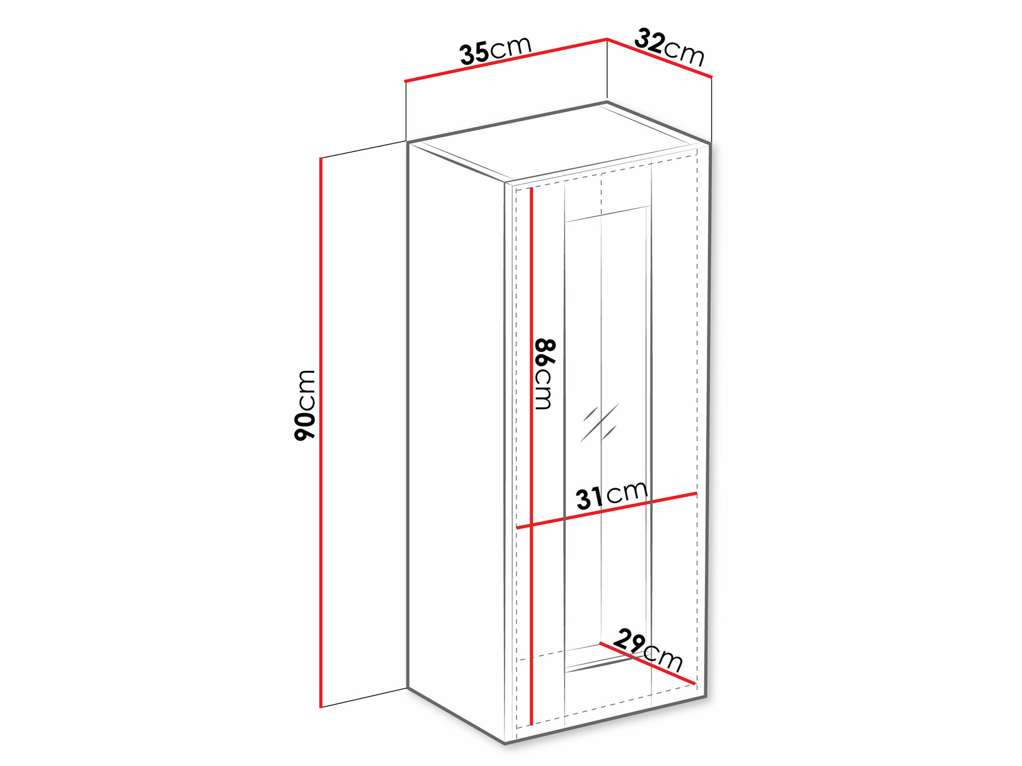 Armoire murale Vilrin VII (Noir + Chêne wotan)