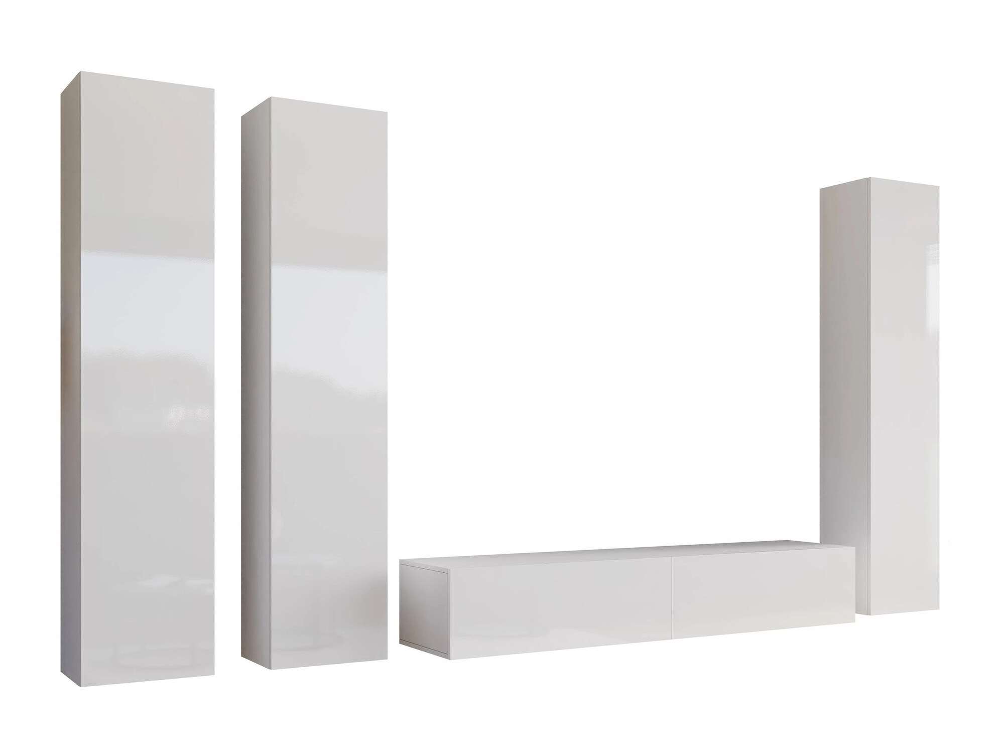 Ensemble de salon Vilrin (Blanc + Blanc brillant)