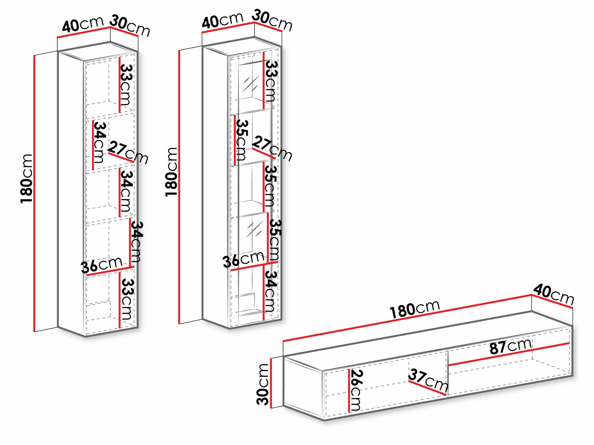 Ensemble de salon Vilrin I (Blanc + Blanc brillant)