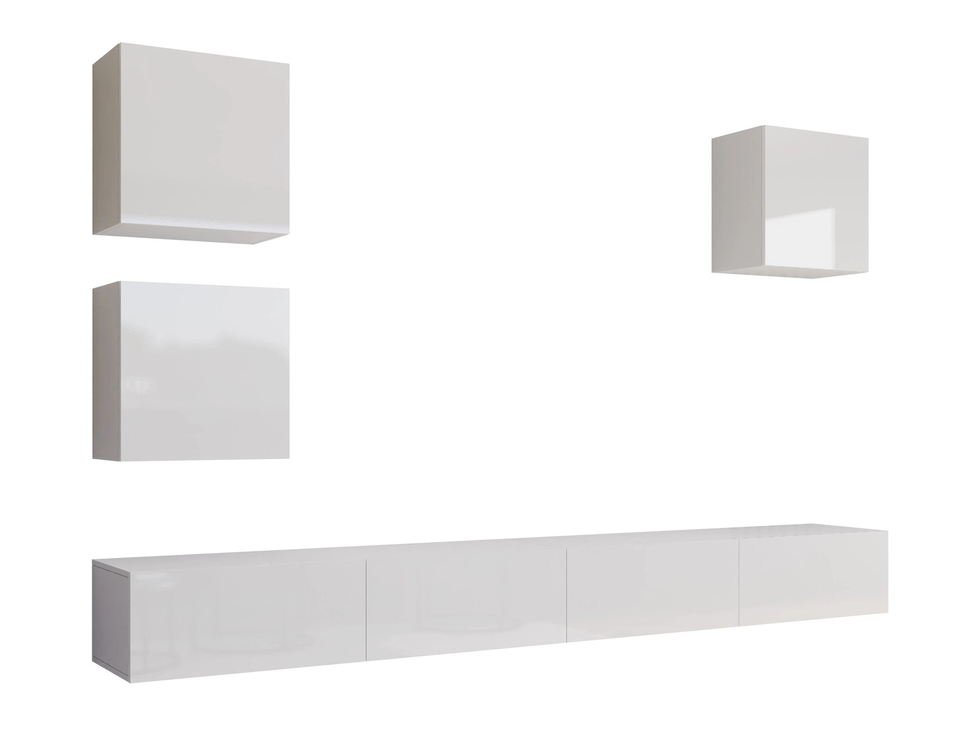Ensemble de salon Vilrin III (Blanc + Blanc brillant)