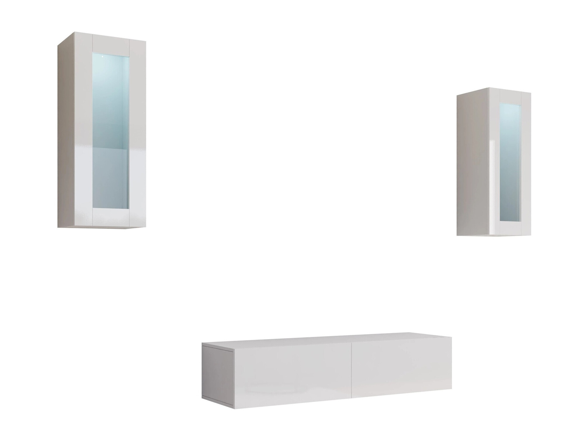 Ensemble de salon Vilrin IX (Blanc + Blanc brillant)