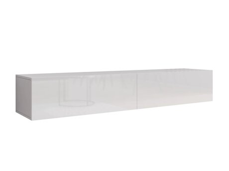 Meuble TV Venenou 123 (Blanc + Blanc brillant)
