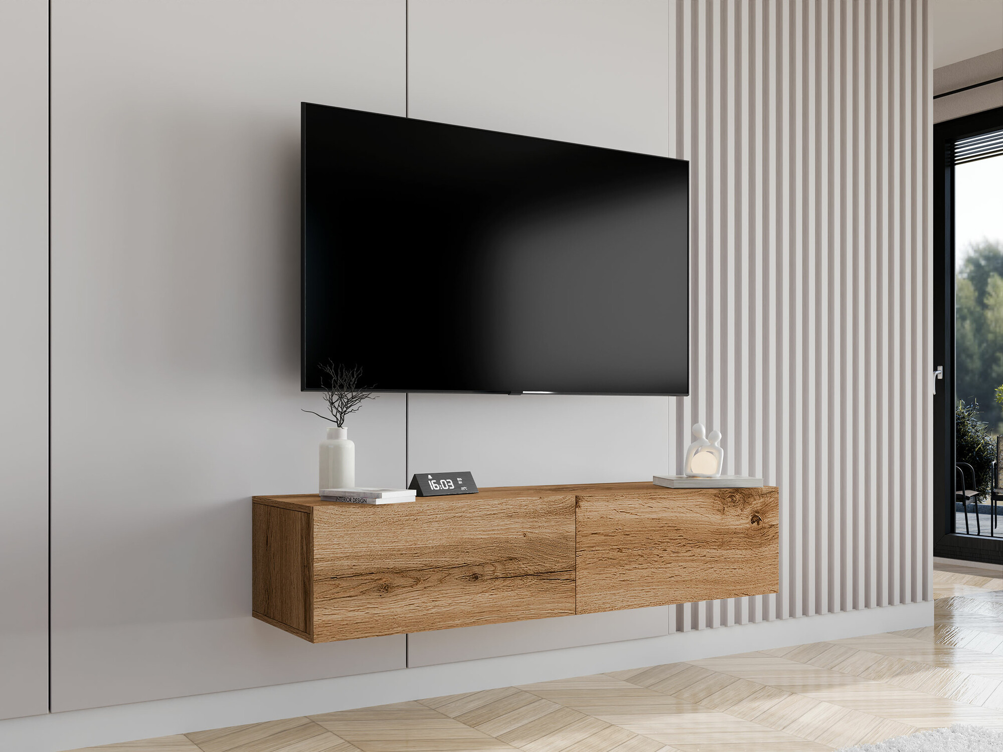 Meuble TV Venenou 125 (Chêne wotan)