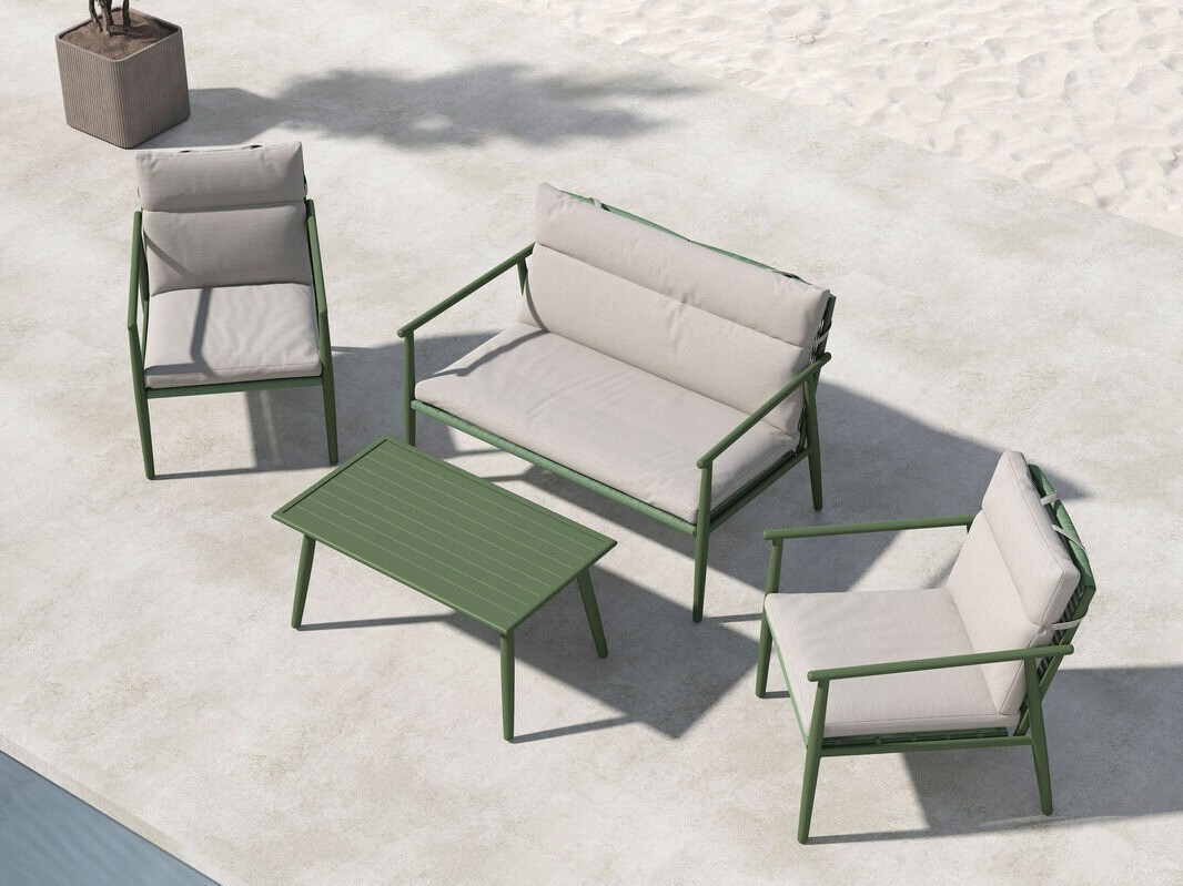 Ensemble de mobilier de jardin Dallas 4831 (Vert + Beige)