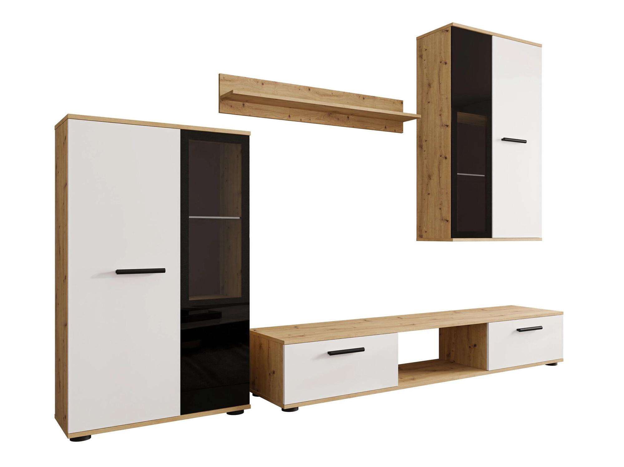 Ensemble de salon Genio (Chêne Artisan + Blanc)
