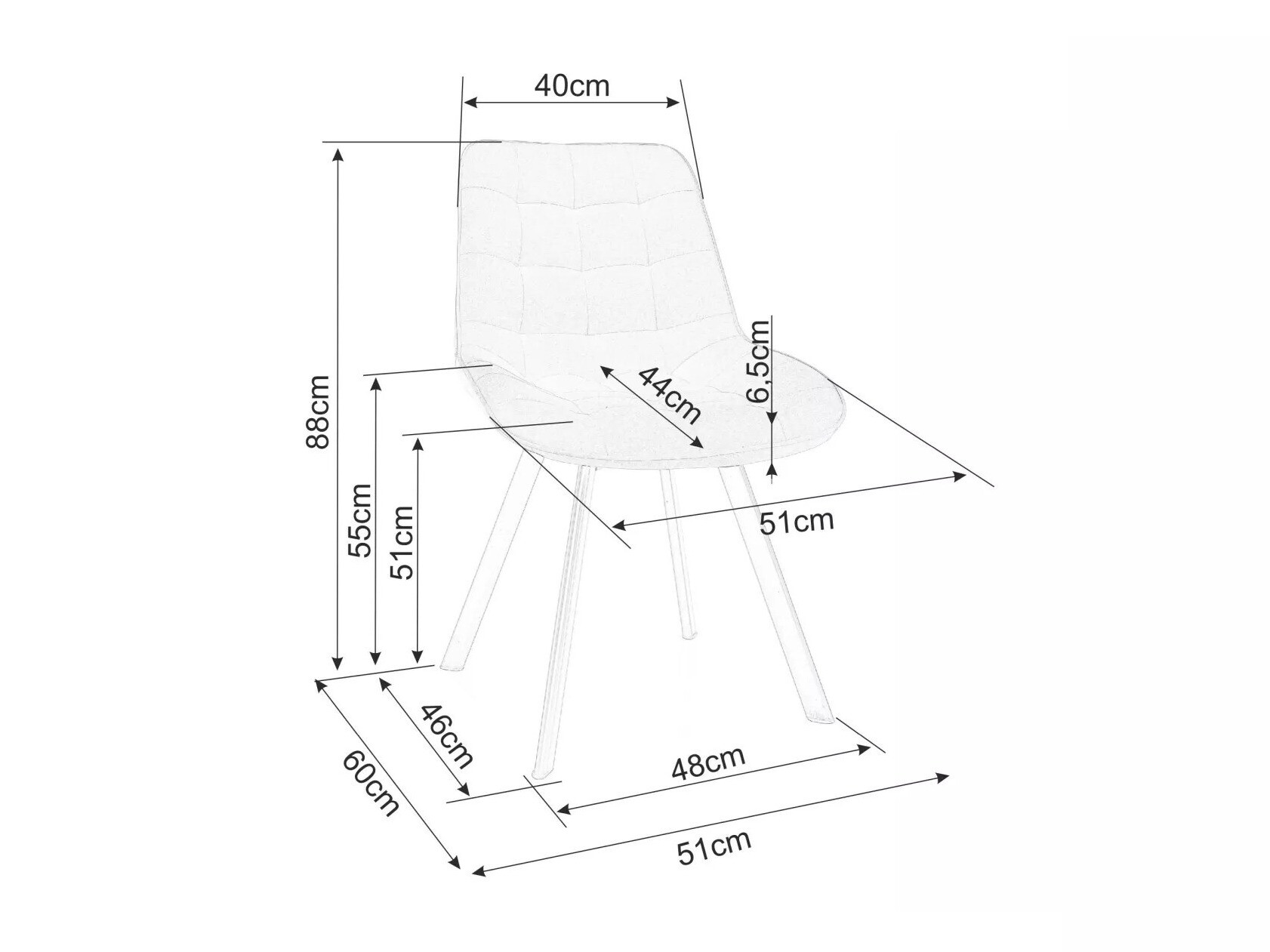 Chaise Detroit 747 (Noir)