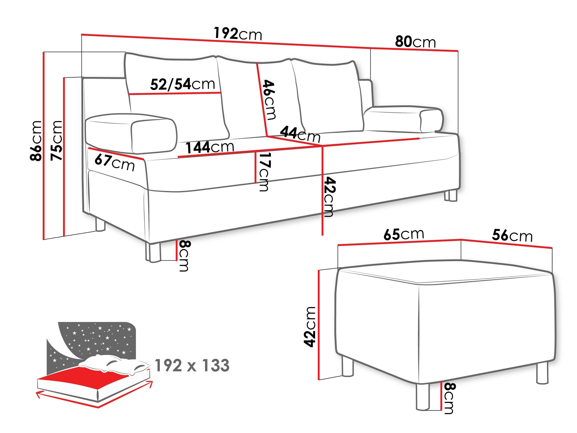 Ensemble de canapés Comfivo Artes (Lawa 05)