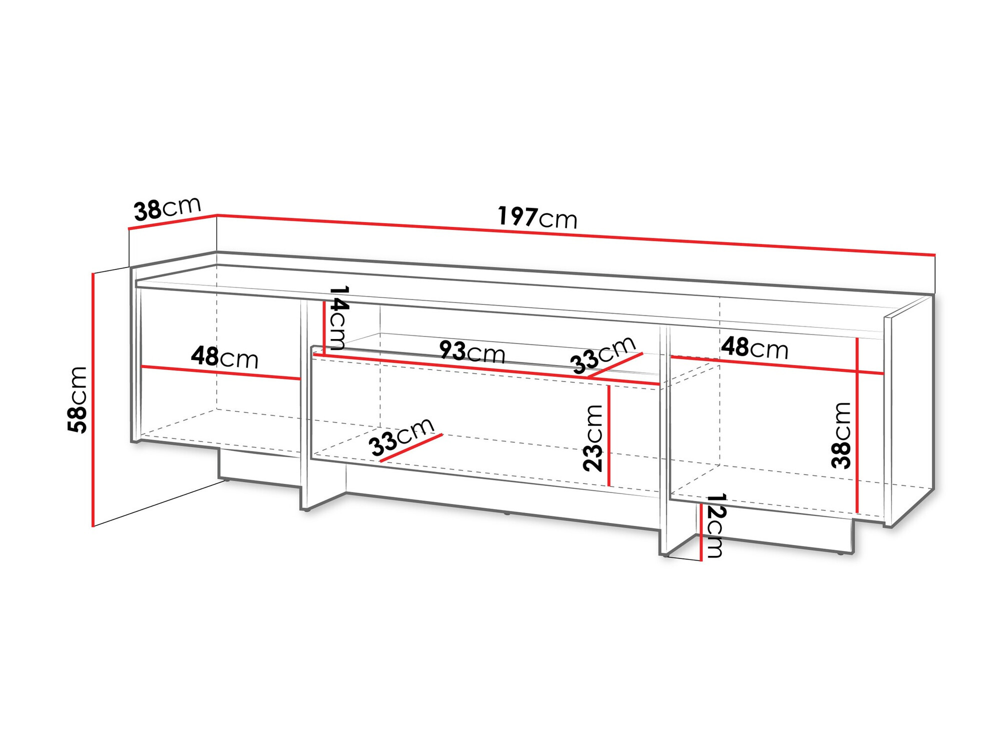 Meuble TV Filus (Chêne foncé)