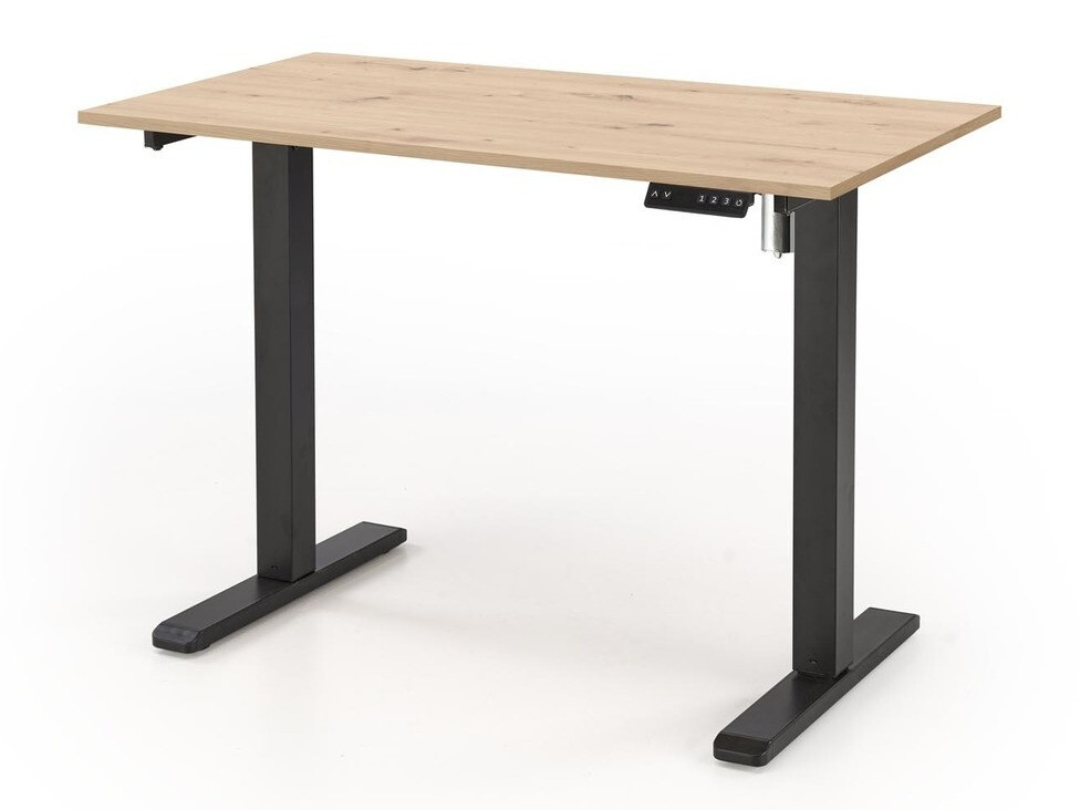 Bureau réglable en hauteur Houston 1704 (Chêne Artisan + Noir)