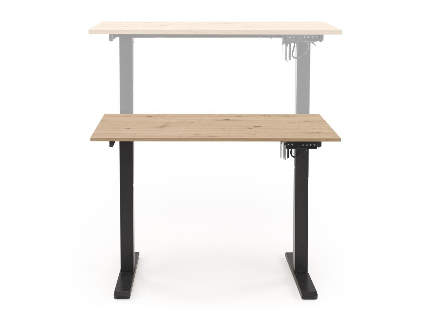 Bureau réglable en hauteur Houston 1704 (Chêne Artisan + Noir)