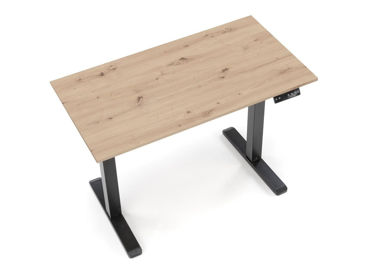 Bureau réglable en hauteur Houston 1704 (Chêne Artisan + Noir)