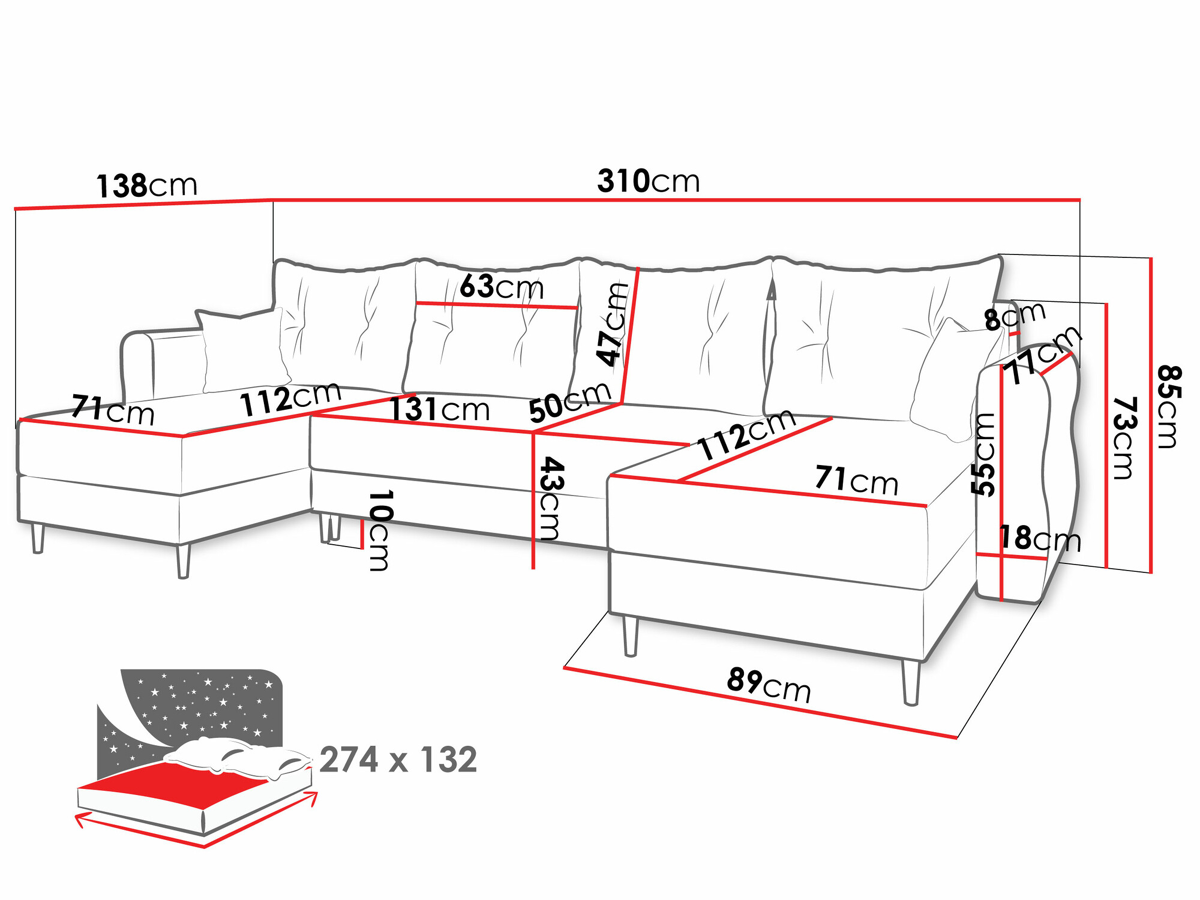 Canapé d'angle Veldala 103 (Manila 16)