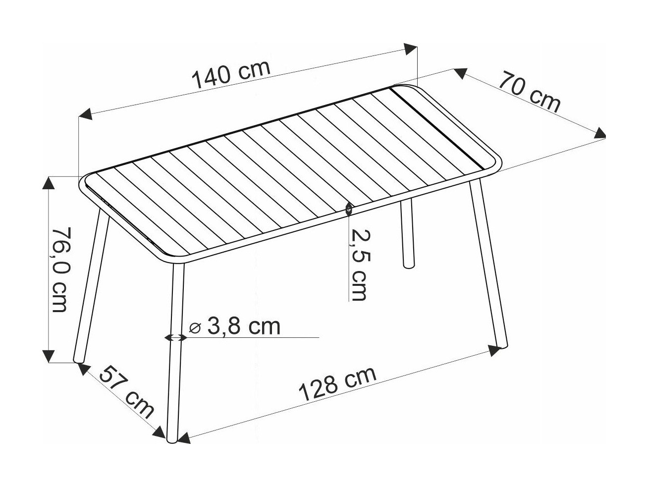 Table de jardin Houston 1960 (Noir)
