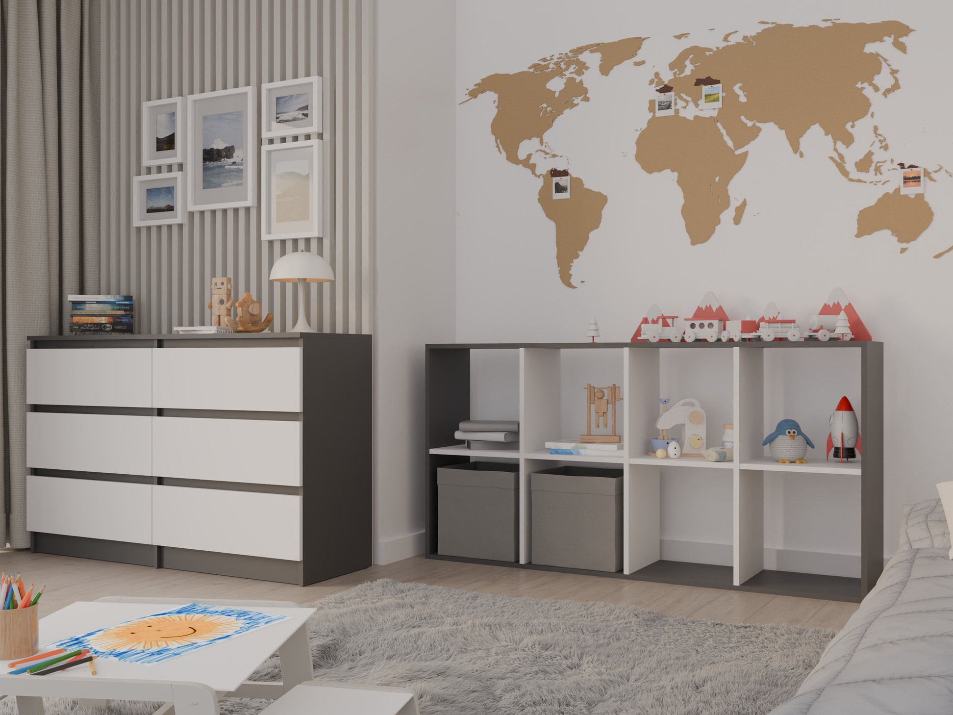 Étagère Mandeville 288 (Blanc + Anthracite)