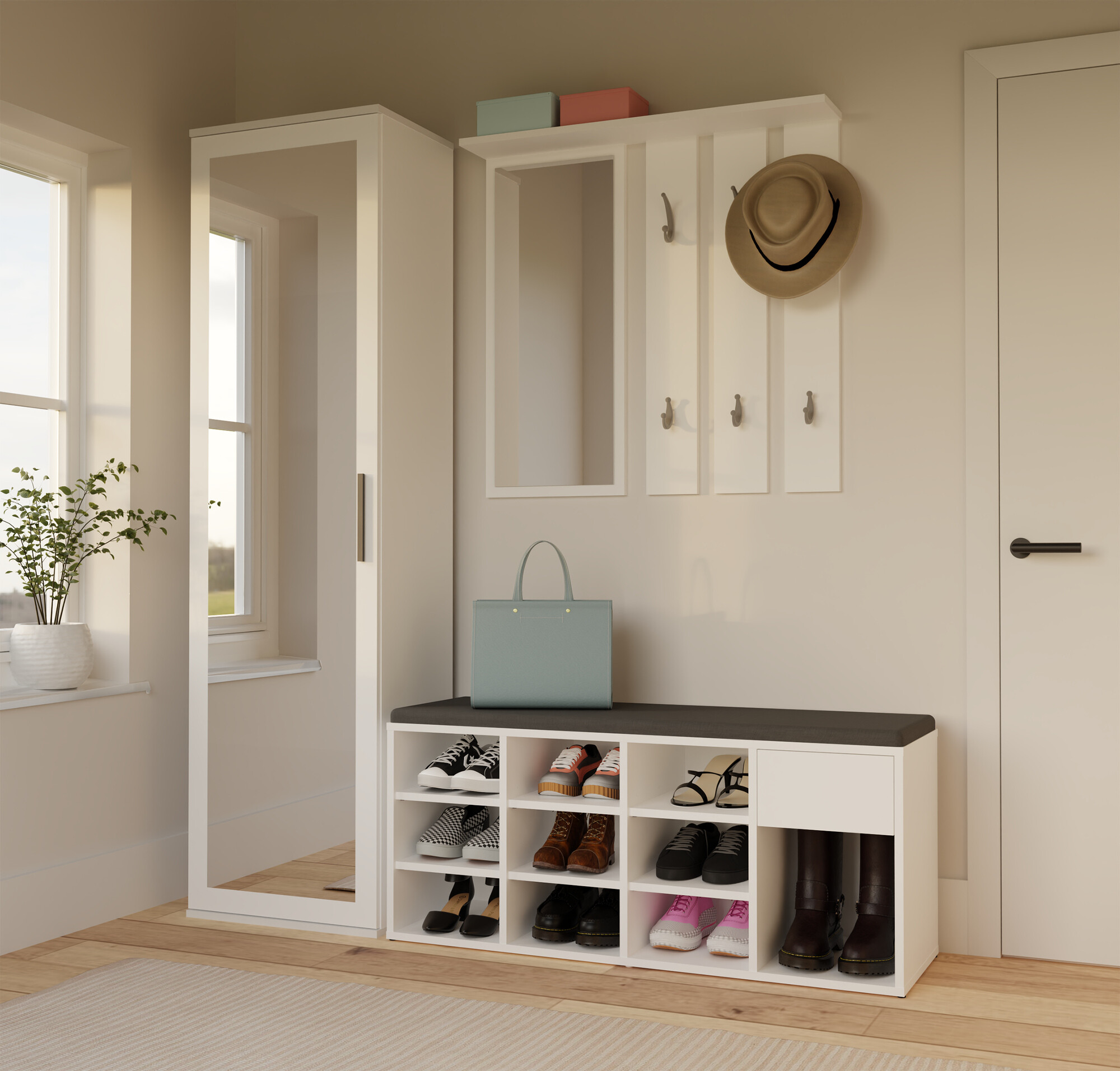 Meuble à chaussures Mandeville 322 (Blanc)