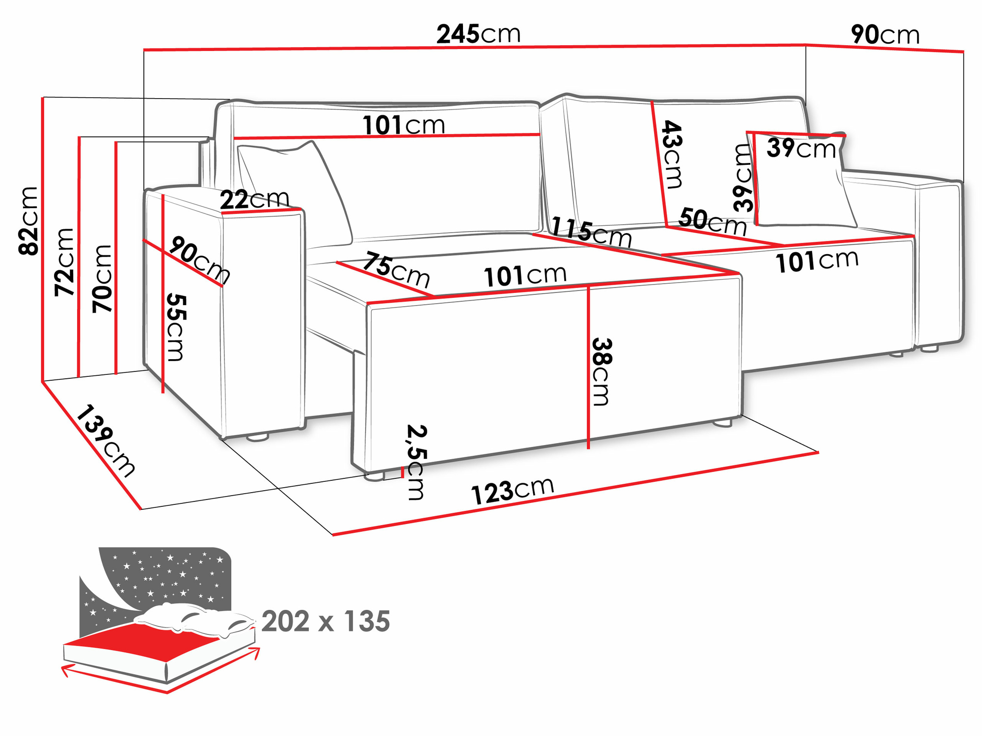 Canapé convertible Vespes I (Poso 02)