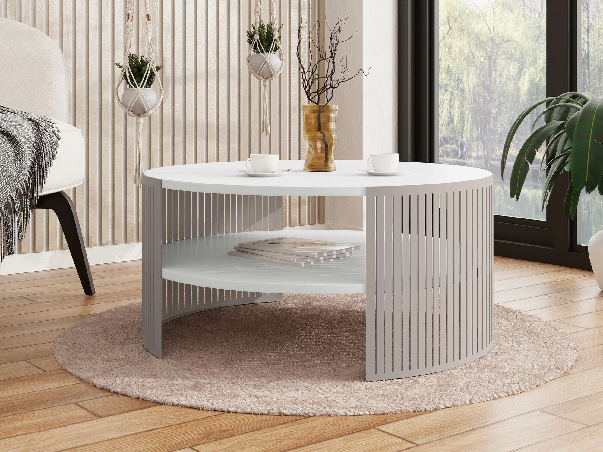 Table basse Civer VIII (Cachemire + Blanc)