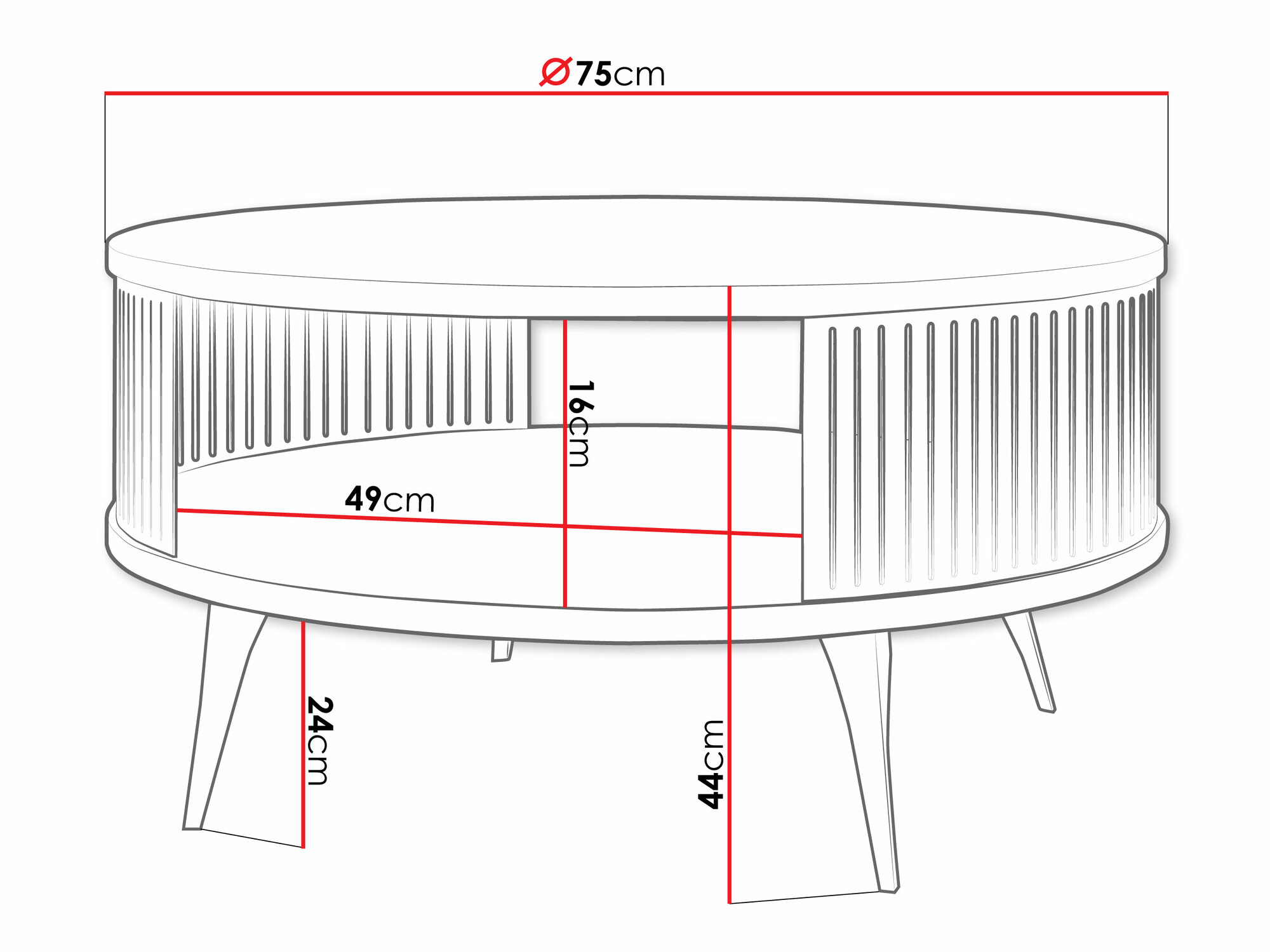 Table basse Vitum VI (Cachemire + Clair bois)