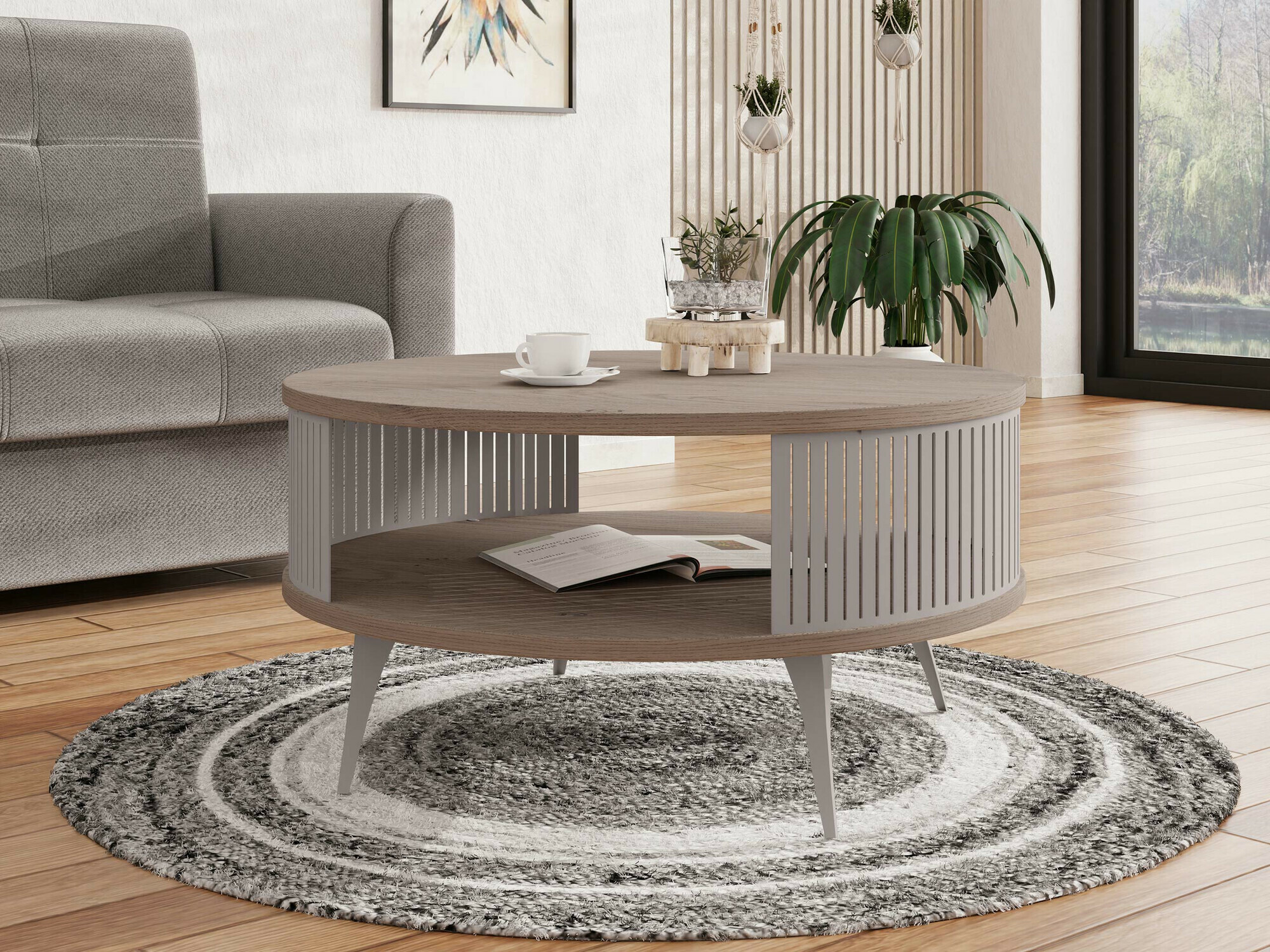Table basse Vitum VI (Cachemire + Clair bois)