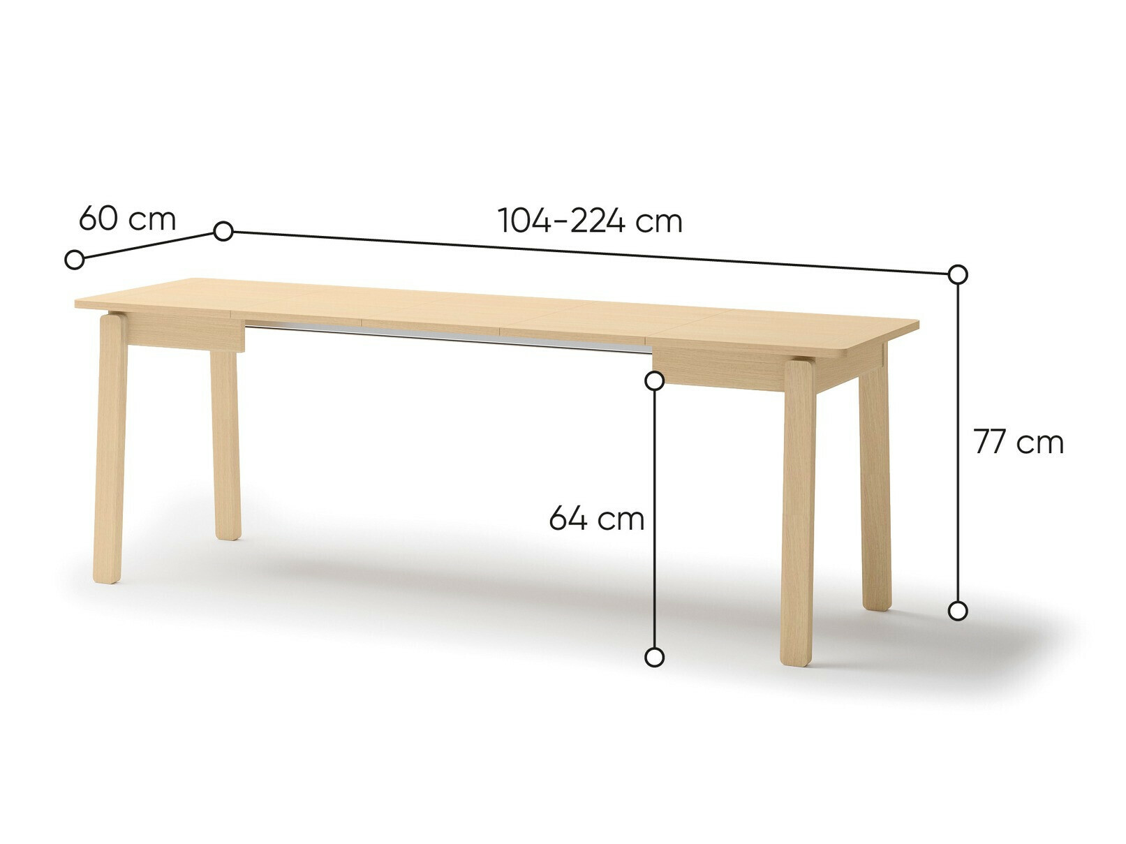 Table Fresno 173 (Chêne clair)