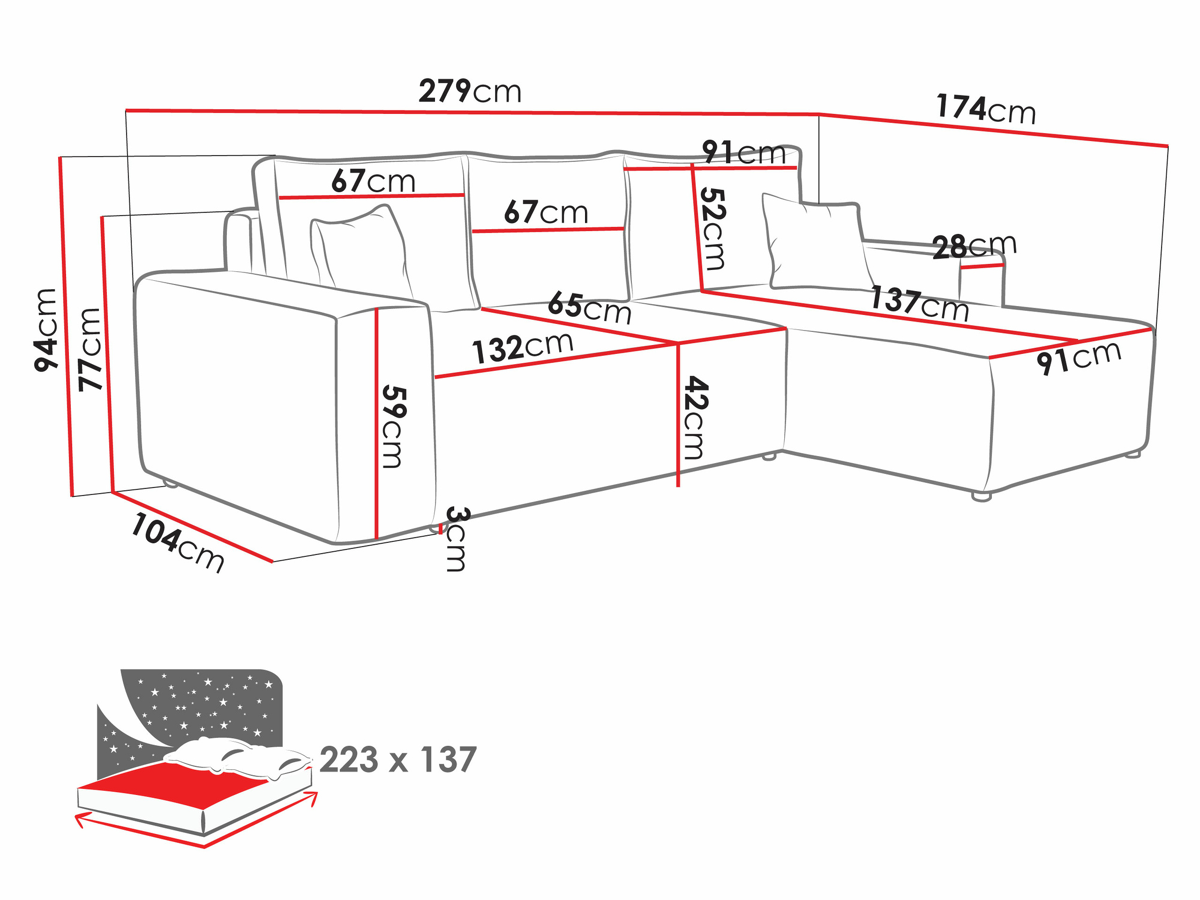 Canapé d'angle Clovis 108 (Manila 14)