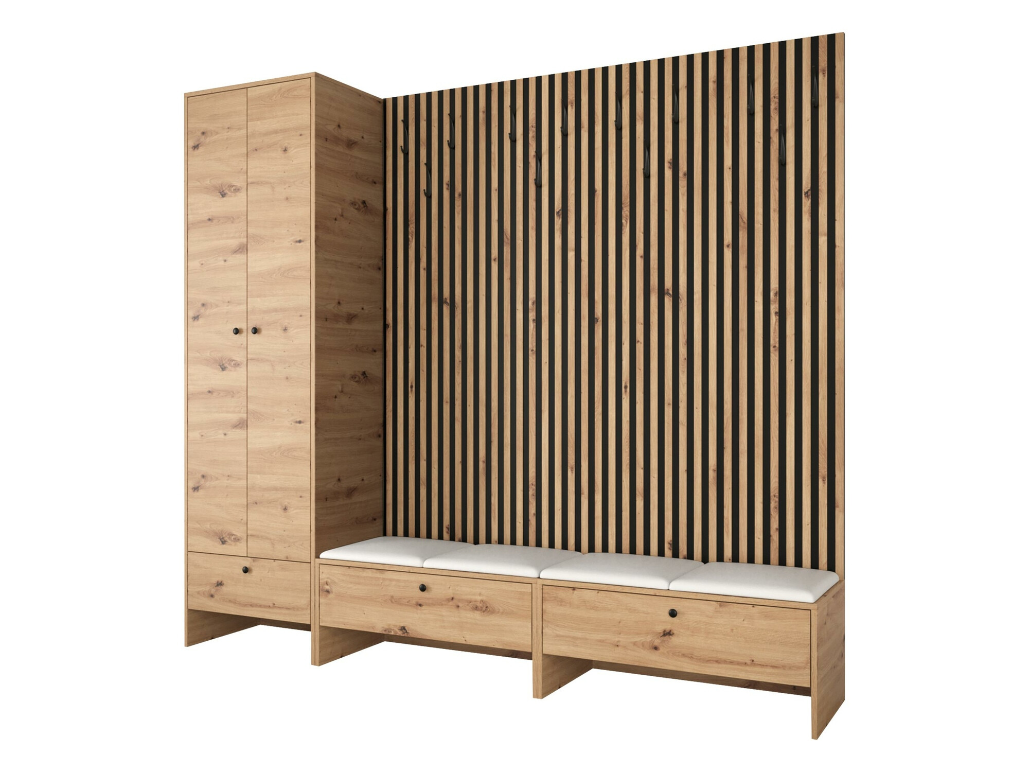 Ensemble de meubles d’entrée Donio VI (Chêne Artisan + Soft 017)