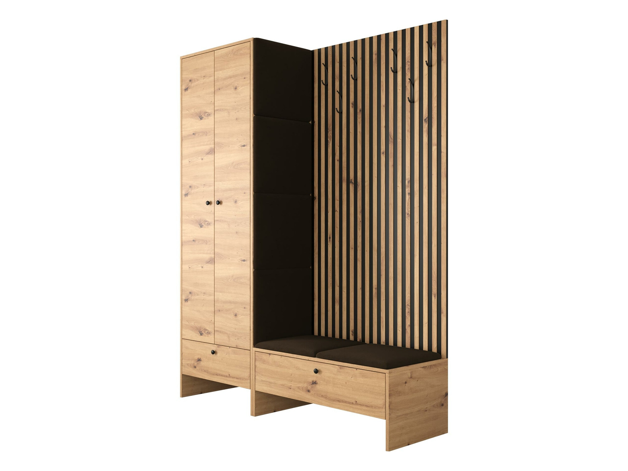 Meuble d'entrée Donio III (Chêne Artisan + Manila 04)