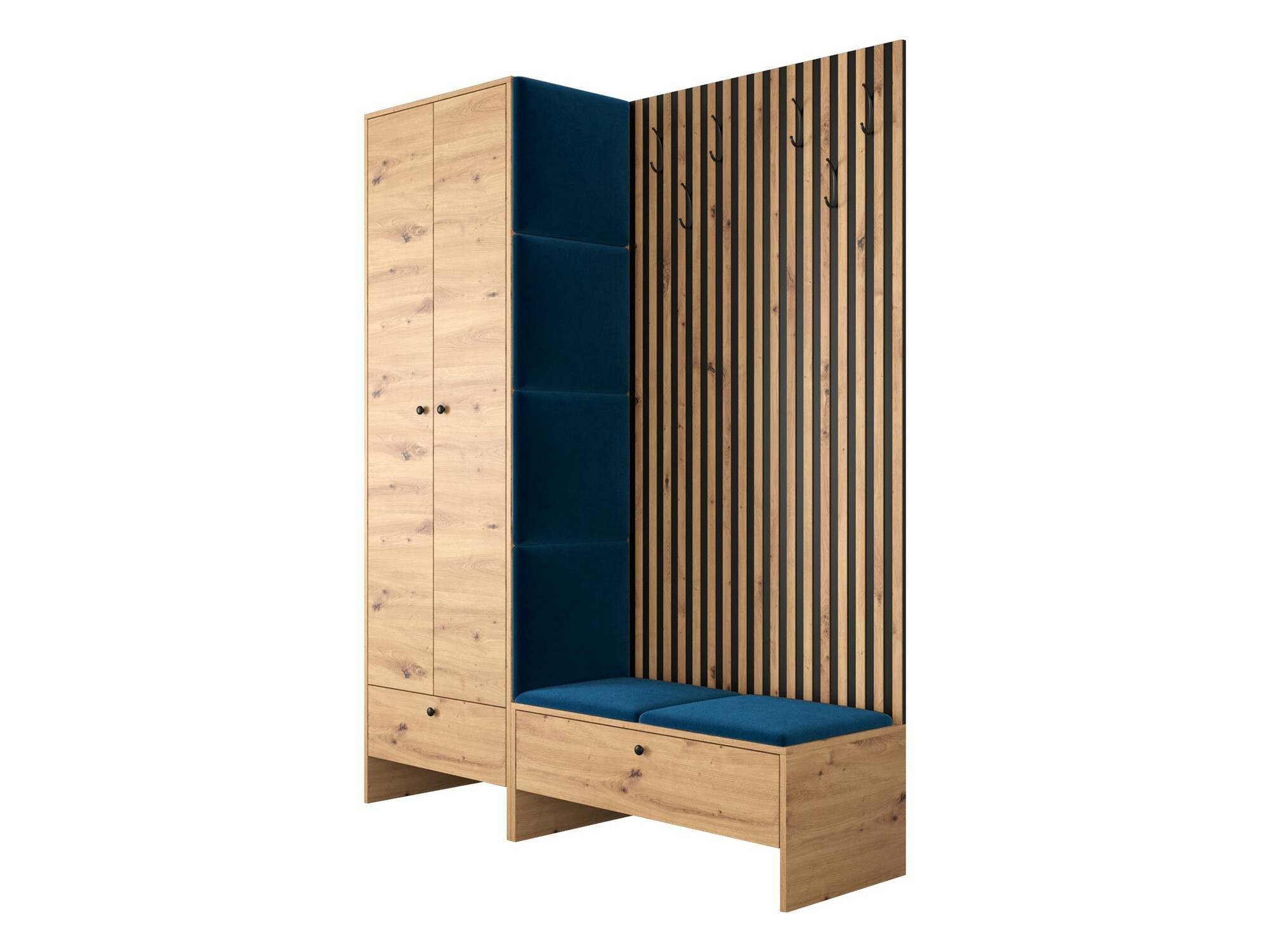 Meuble d'entrée Donio III (Chêne Artisan + Manila 26)