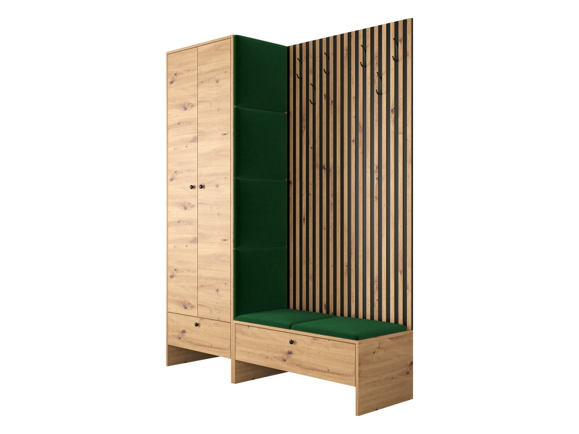 Meuble d'entrée Donio III (Chêne Artisan + Manila 35)