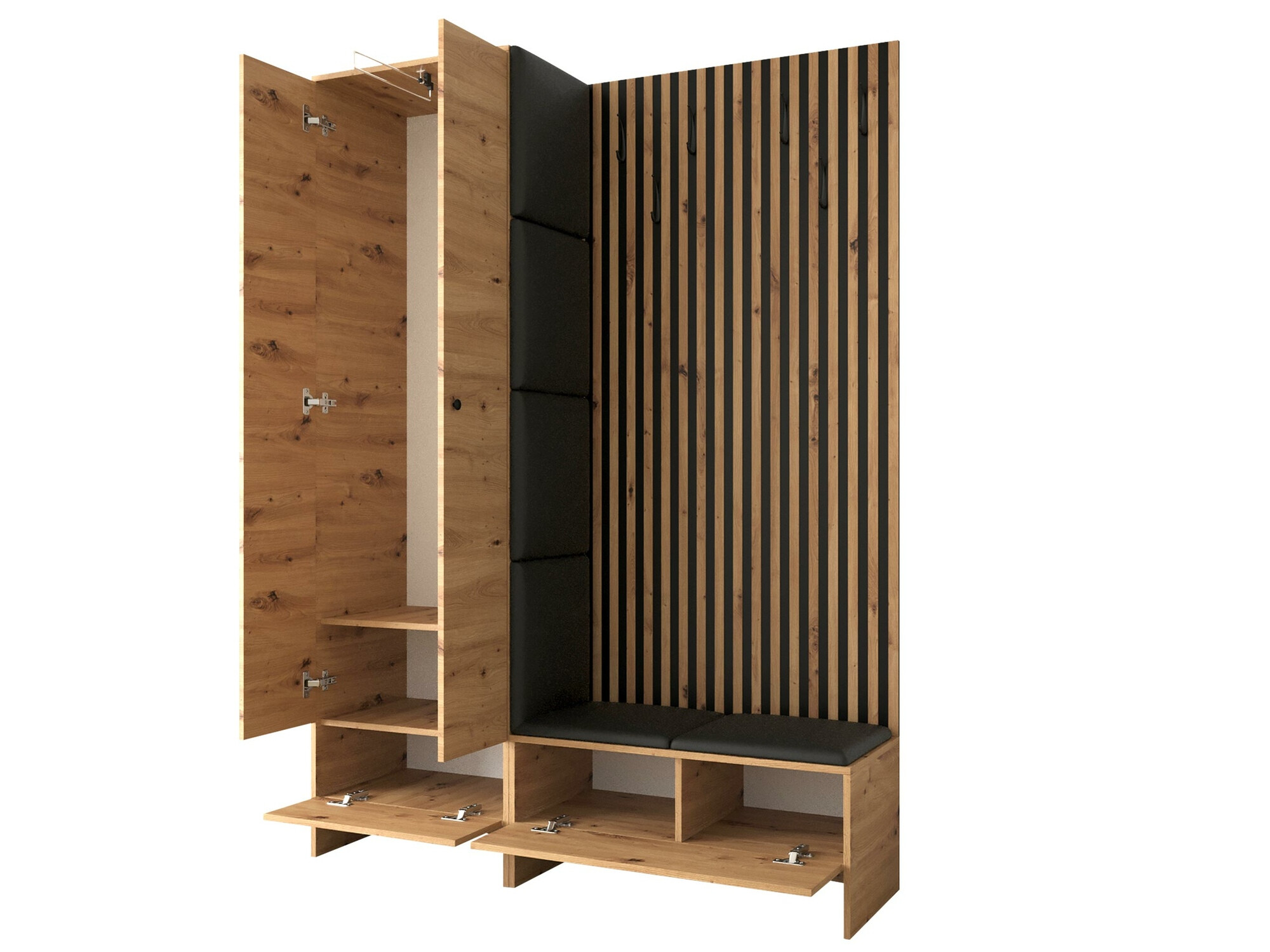 Meuble d'entrée Donio III (Chêne Artisan + Polo 897)
