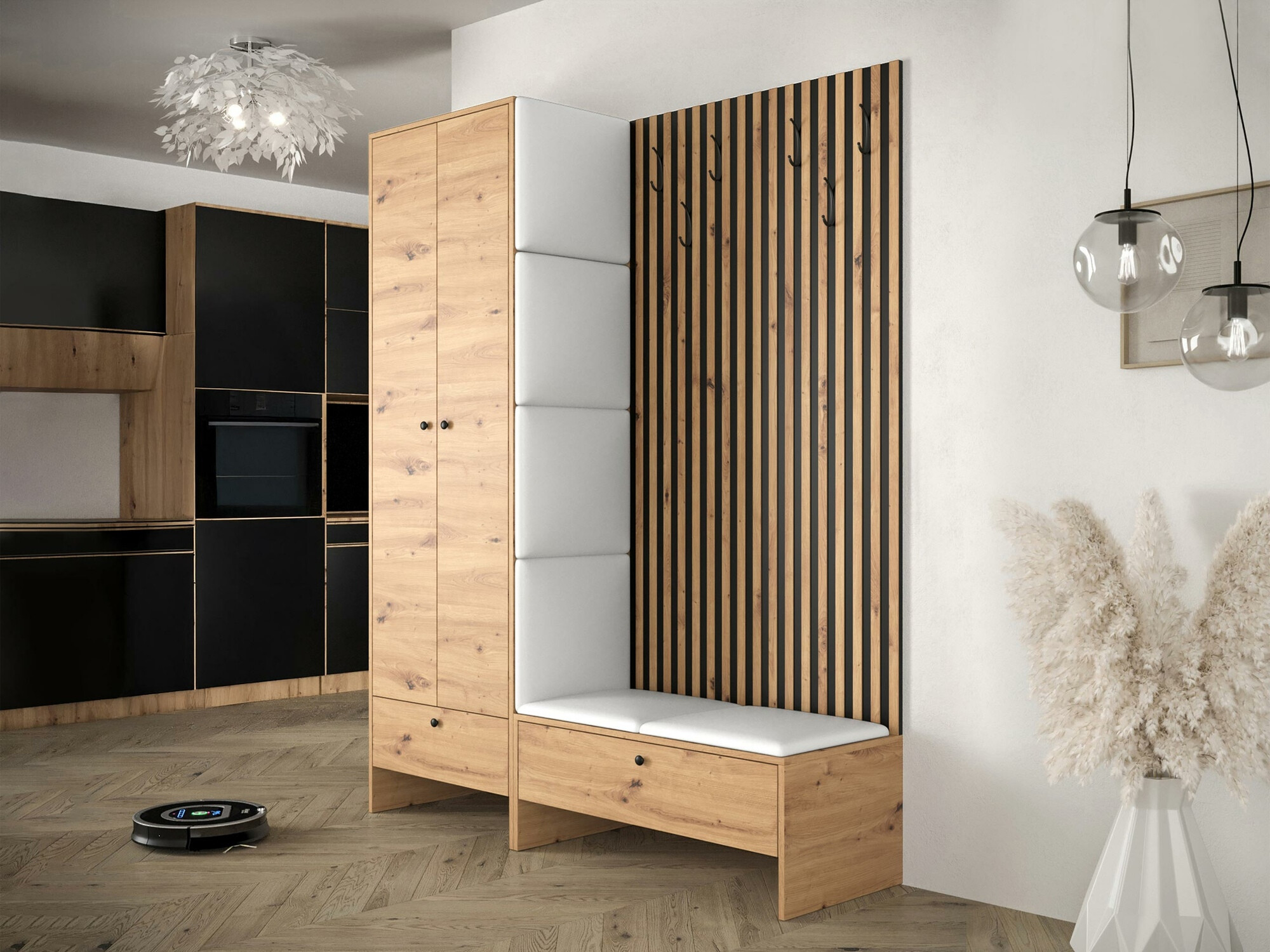 Meuble d'entrée Donio III (Chêne Artisan + Soft 017)