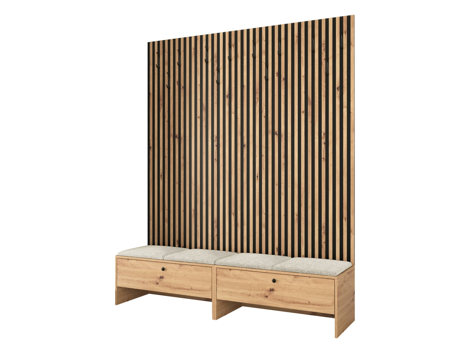 Meuble d'entrée Donio V (Chêne Artisan + Abriamo 3)