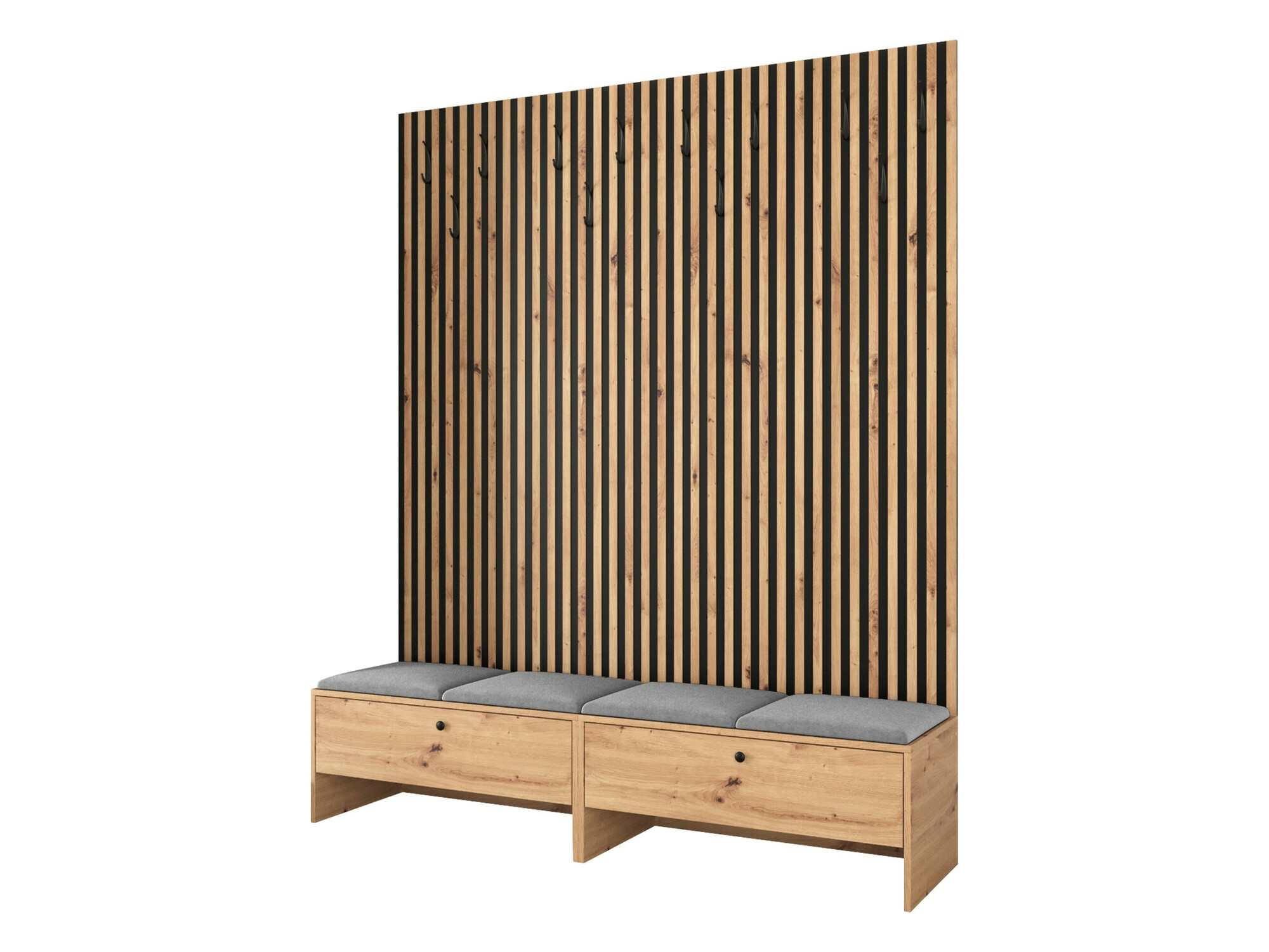 Meuble d'entrée Donio V (Chêne Artisan + Manila 16)