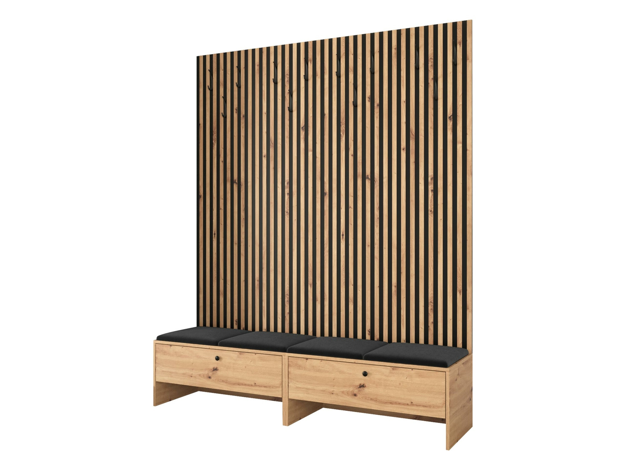 Meuble d'entrée Donio V (Chêne Artisan + Manila 18)