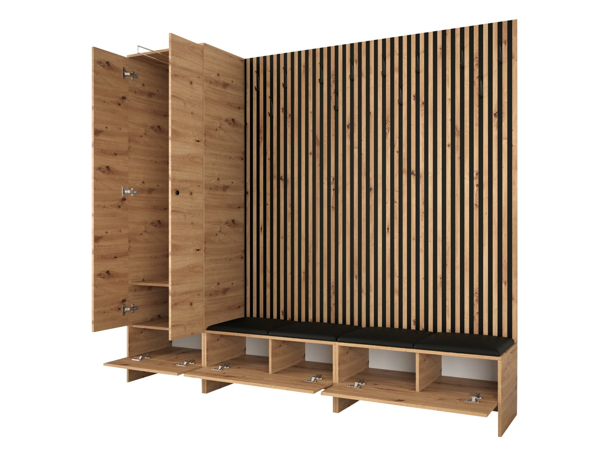 Meuble d'entrée Donio VI (Chêne Artisan + Manila 02)