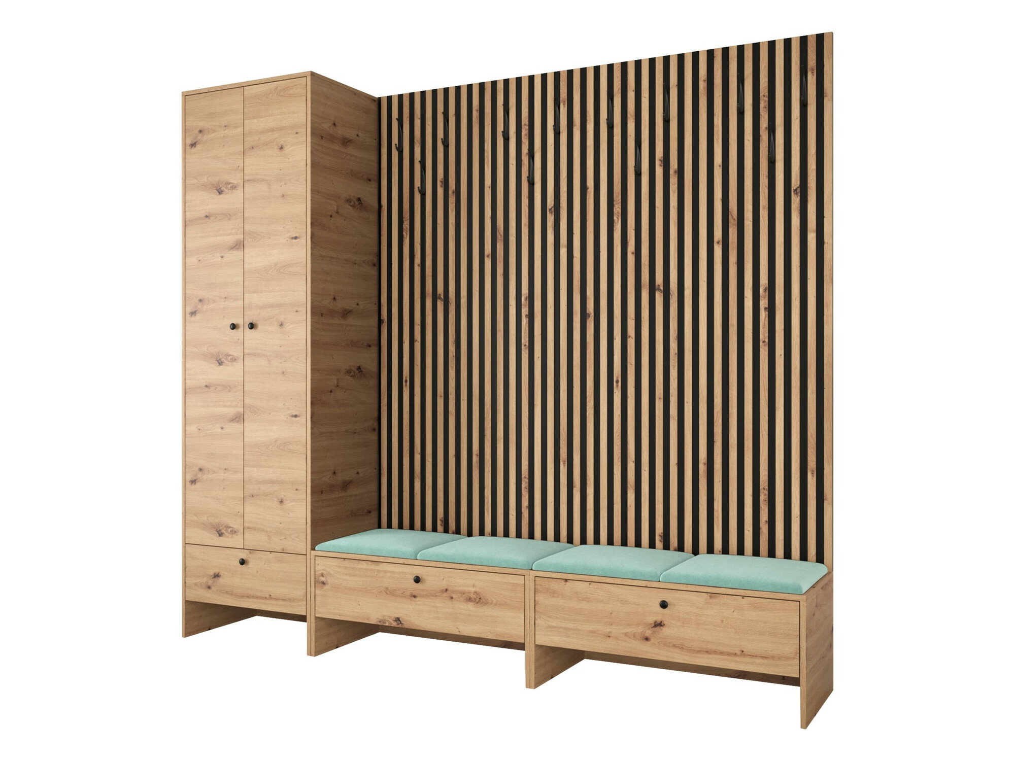 Meuble d'entrée Donio VI (Chêne Artisan + Manila 11)