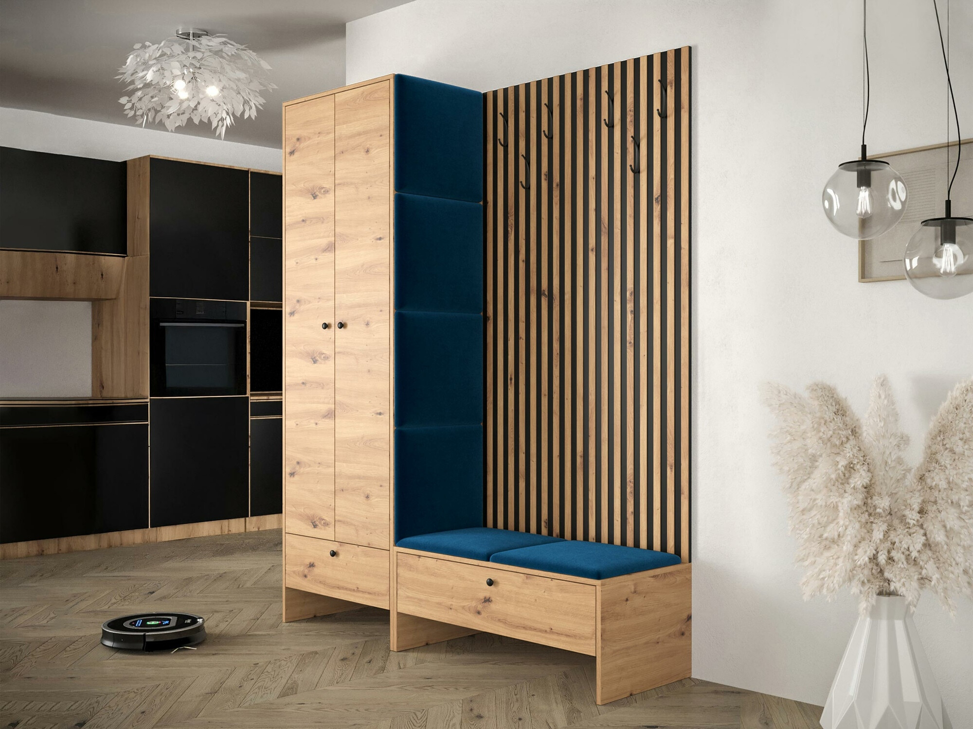 Meuble d'entrée Hartford 320 (Chêne Artisan + Manila 26)