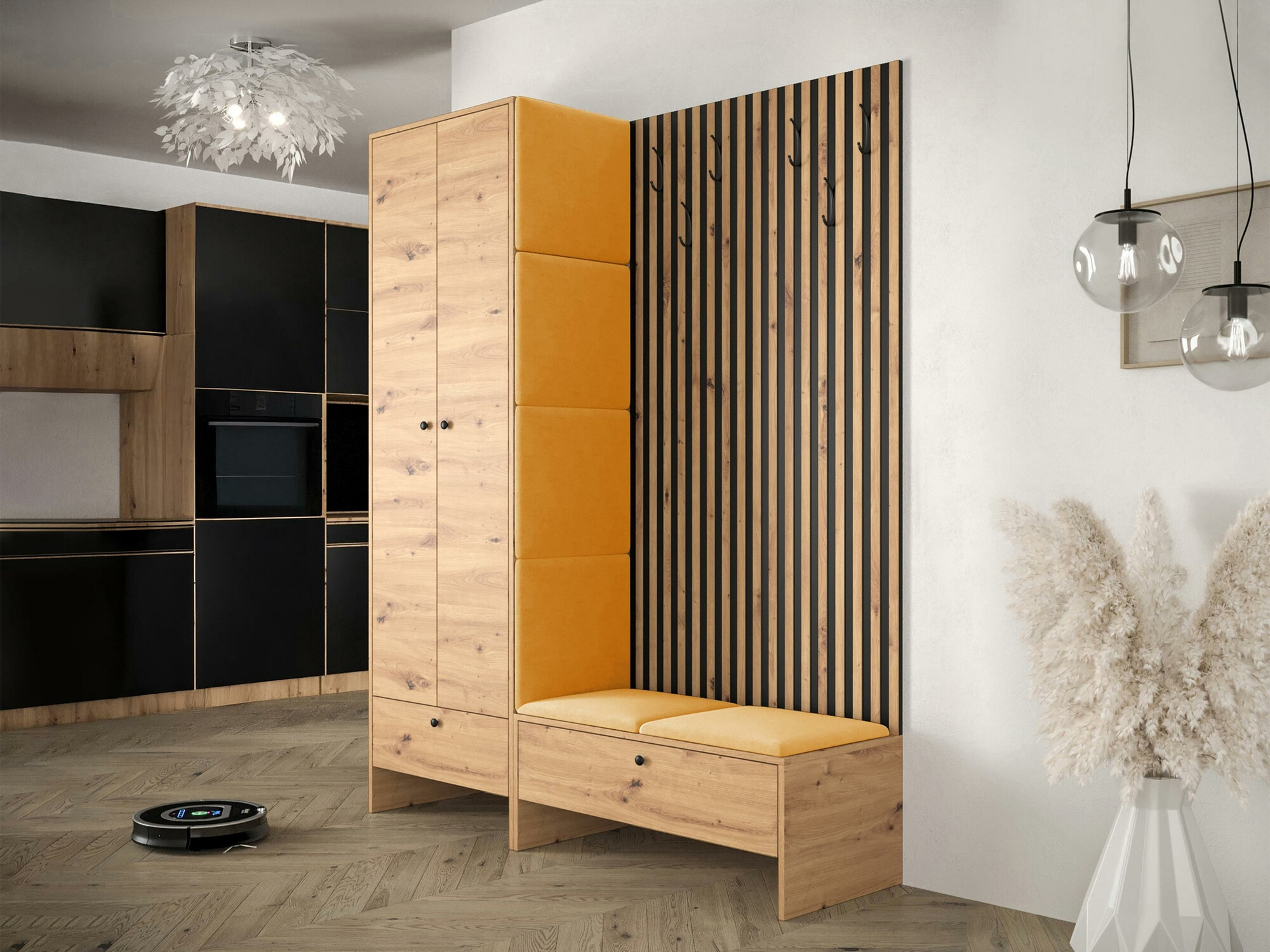 Meuble d'entrée Hartford 320 (Chêne Artisan + Manila 32)