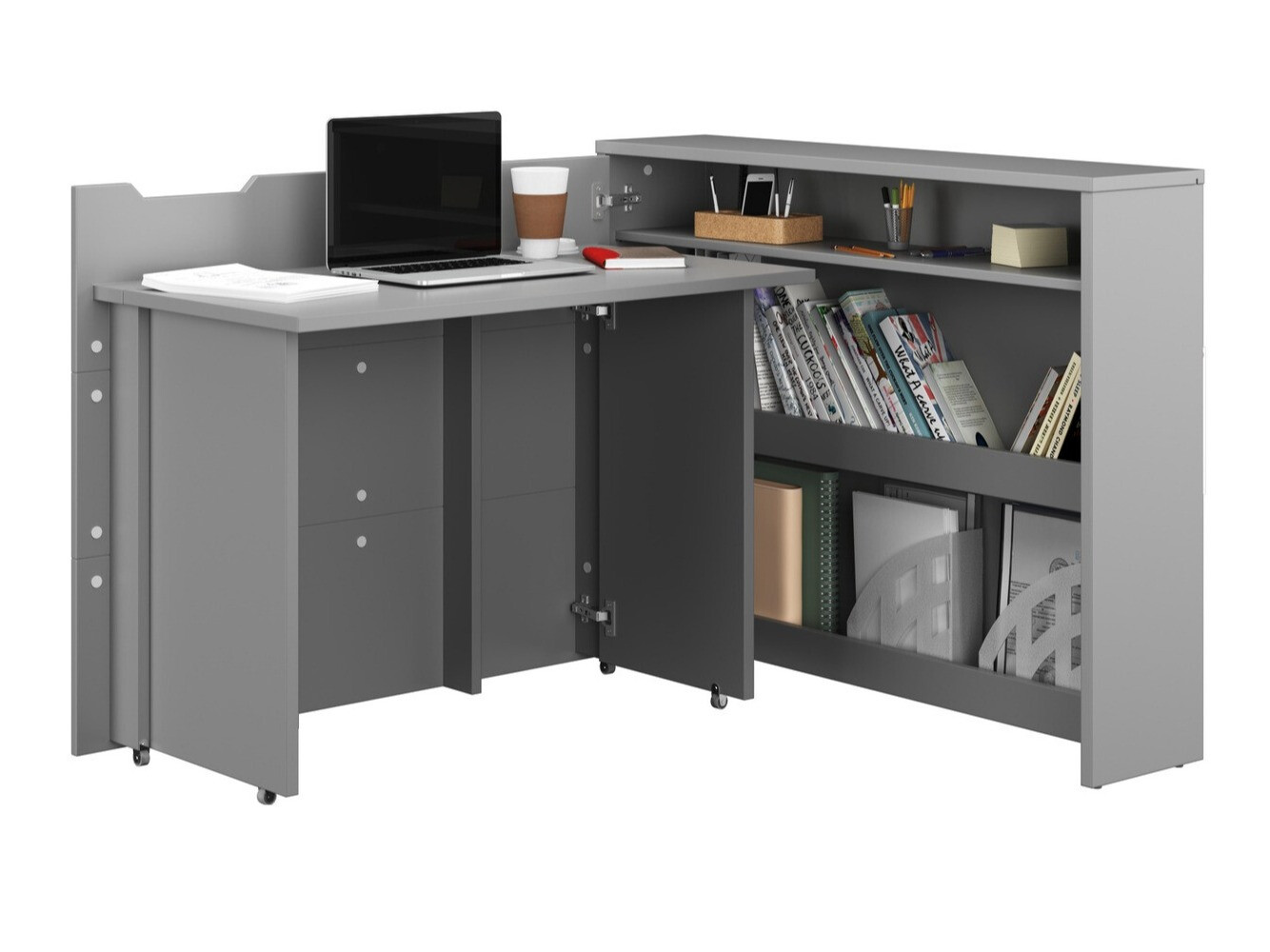 Bureau d'angle Concept Pro Lenart (Gris)