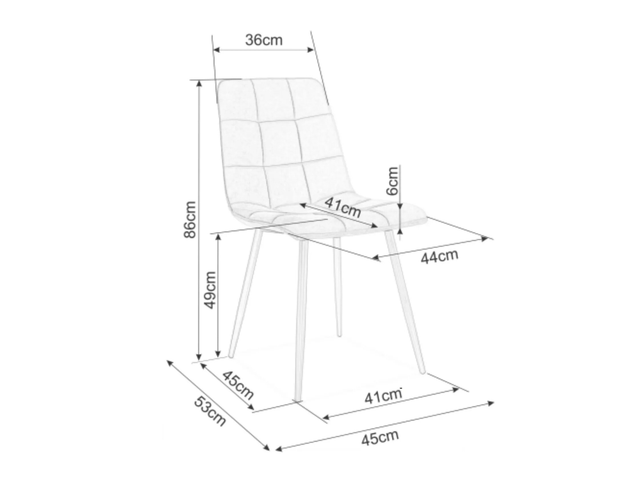 Chaise Detroit 755 (Bluvel 48)