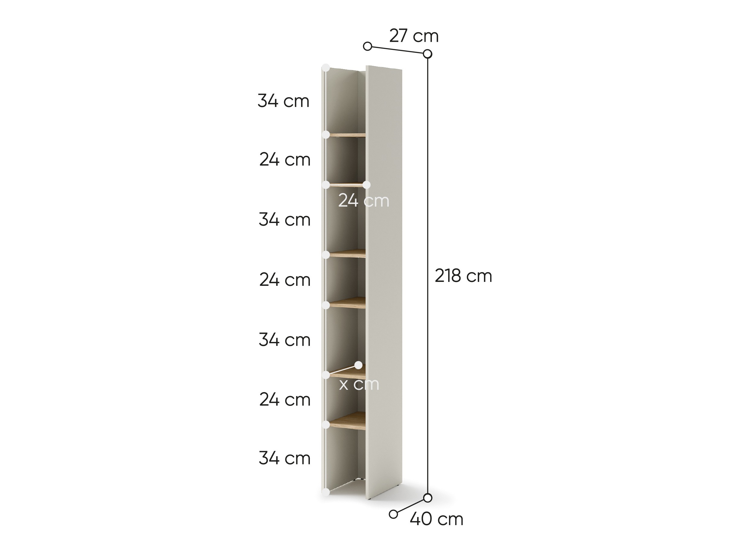 Étagère Concept Pro Lenart VII (Blanc + Chêne Artisan)