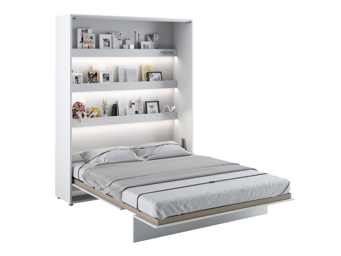 Lit escamotable Concept Pro Lenart (Blanc + Blanc brillant)